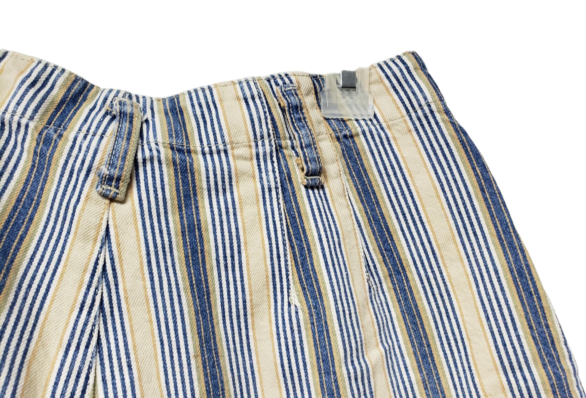 90s High Rise Pleated Stripe Shorts By Dockers Levi's - Image 4