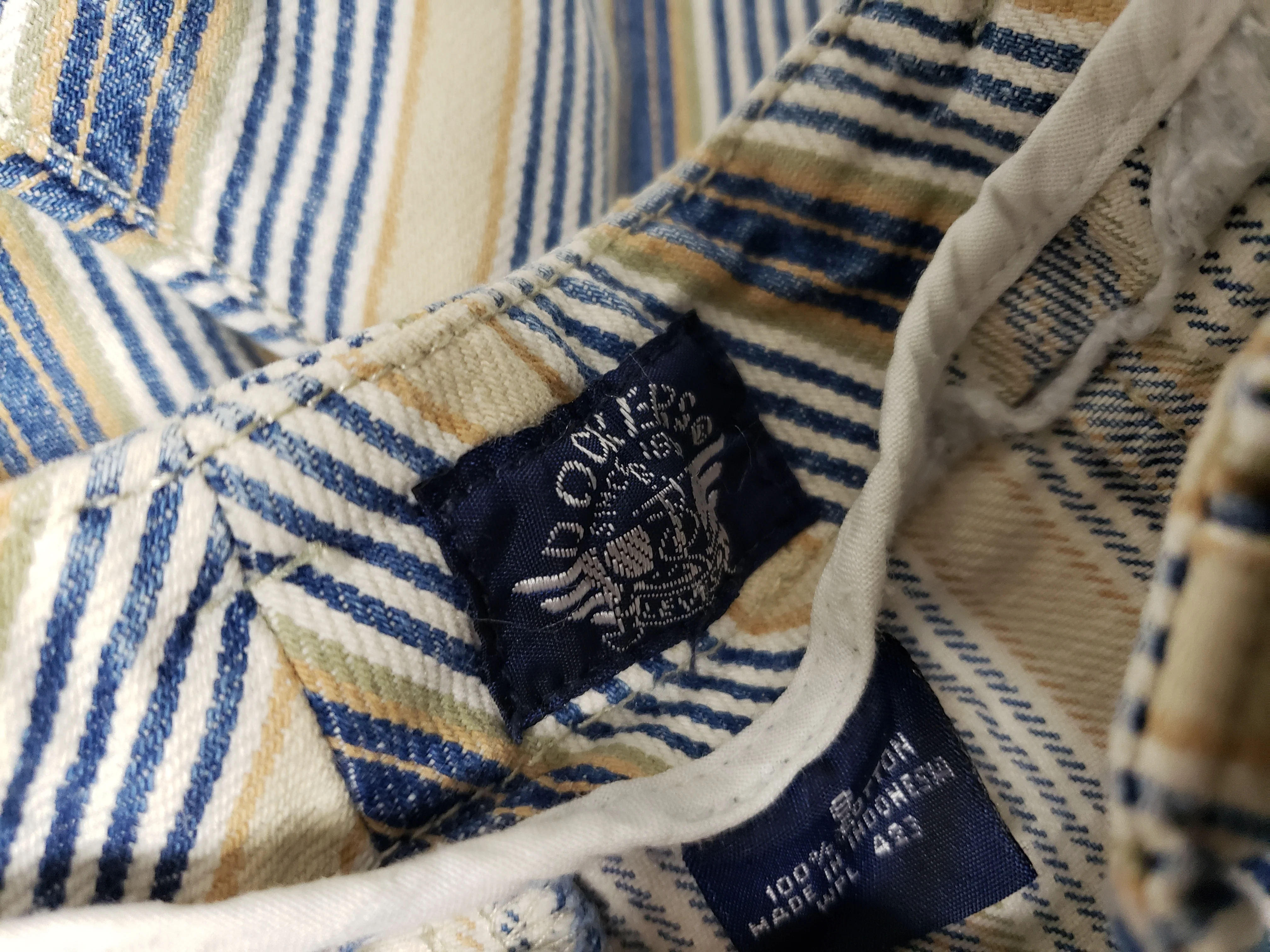 90s High Rise Pleated Stripe Shorts By Dockers Levi's - Image 6
