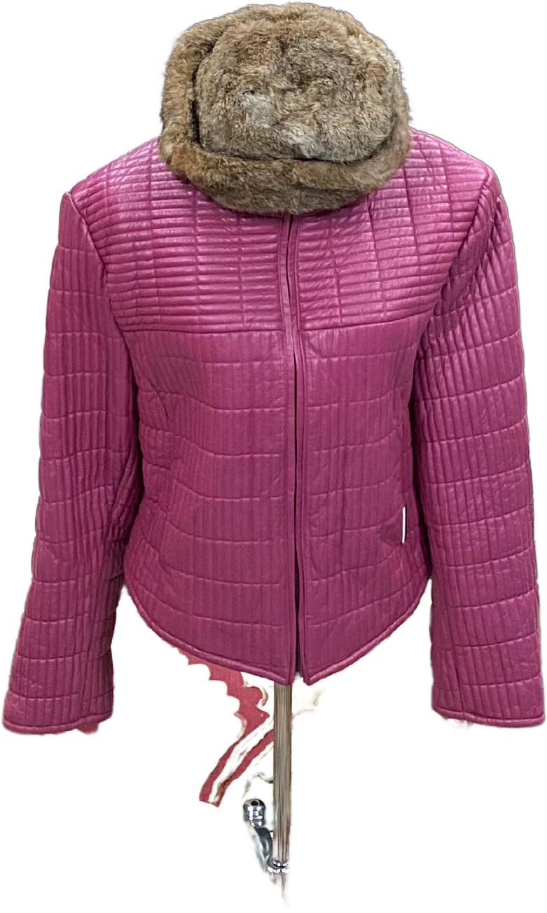 90s Hot Pink With Pink Fur Zip Out Lining By Eclectic - Image 2