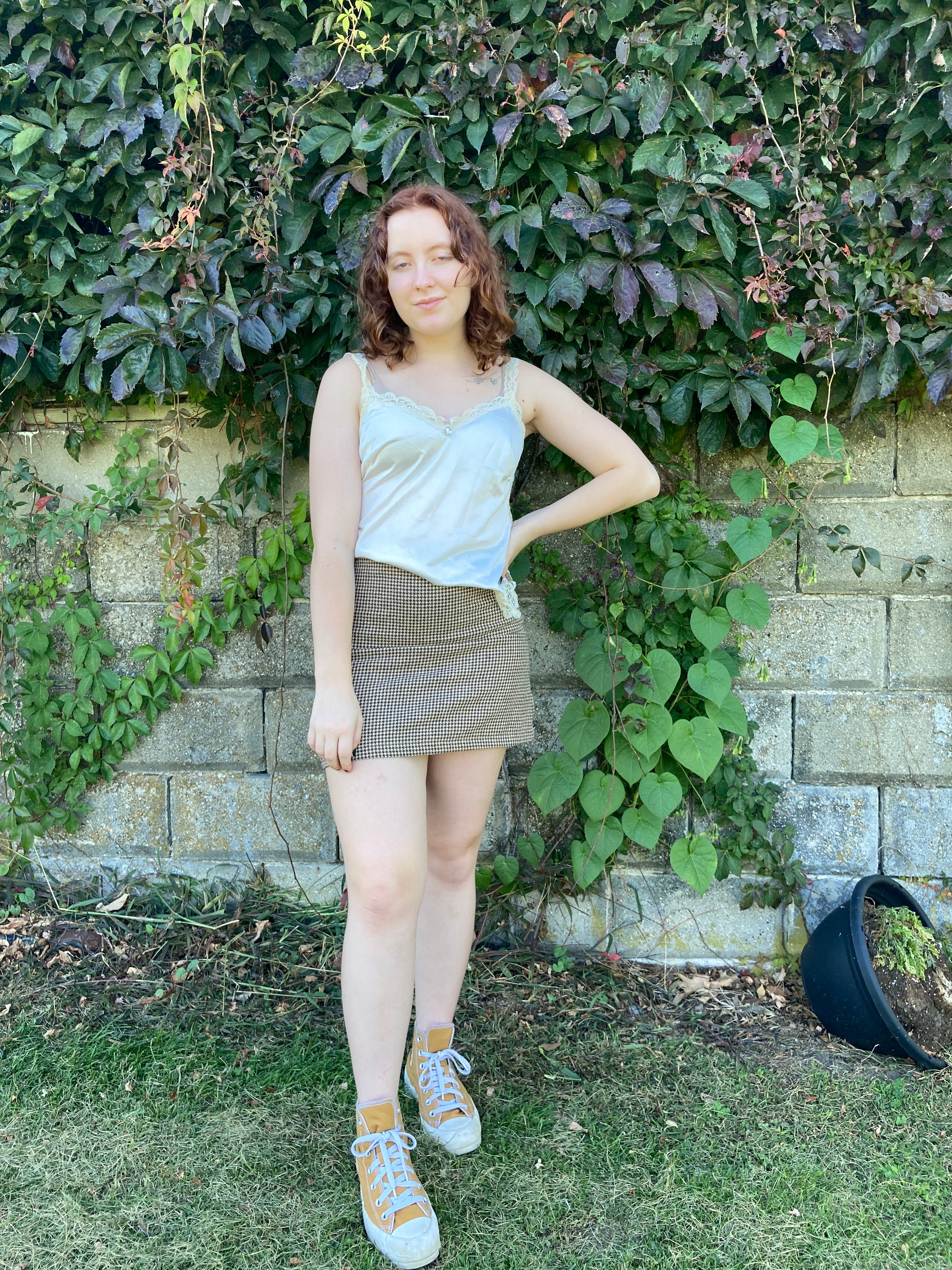 90s Houndstooth Preppy Chic Mini Skirt - Image 3