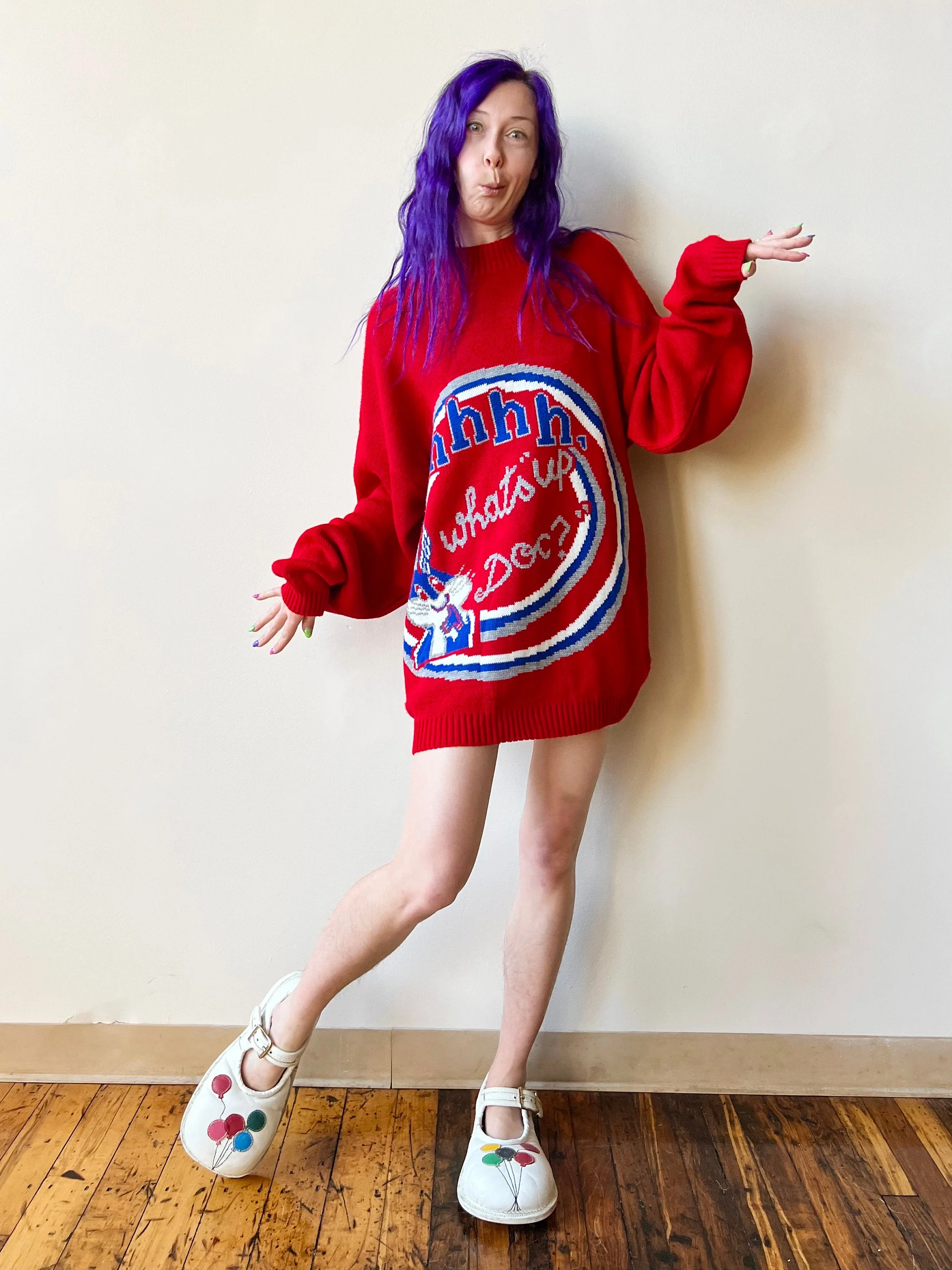 90s Iceberg Jeans Italian Knit Looney Tunes Bugs Bunny Eh What’s Up Doc Sweater by Iceberg Jeans - Image 10