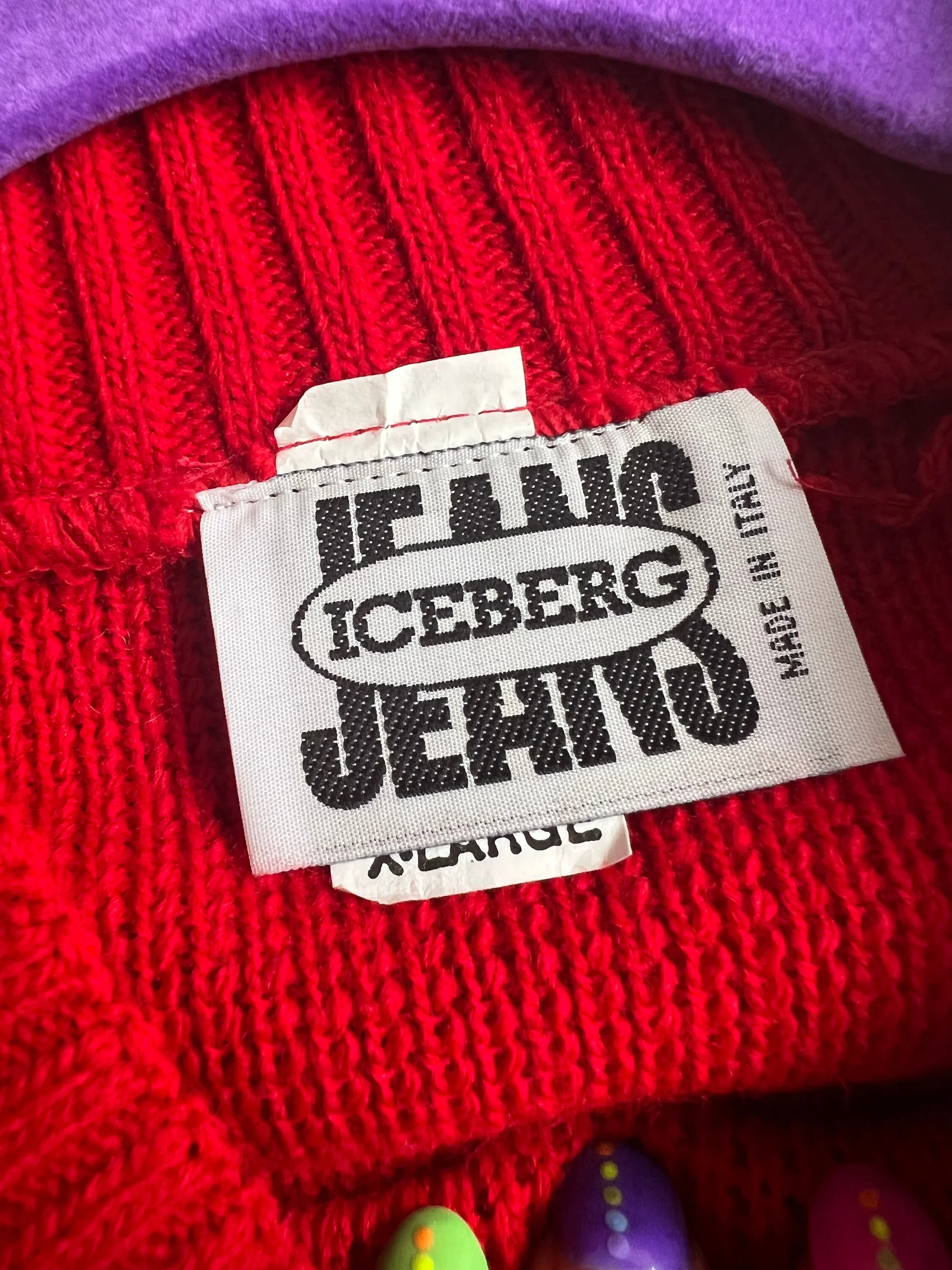 90s Iceberg Jeans Italian Knit Looney Tunes Bugs Bunny Eh What’s Up Doc Sweater by Iceberg Jeans - Image 3