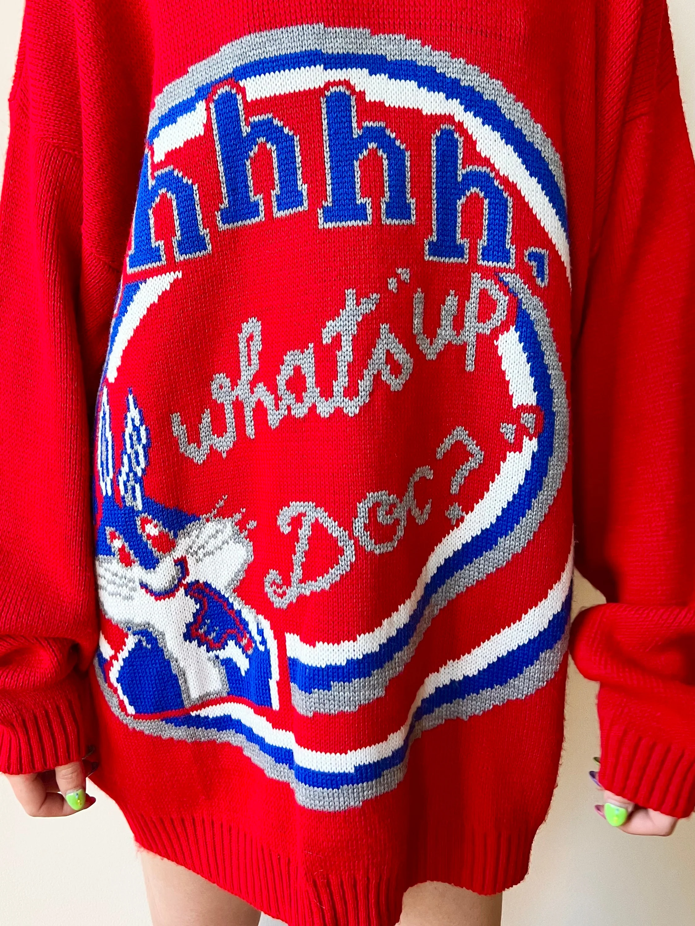 90s Iceberg Jeans Italian Knit Looney Tunes Bugs Bunny Eh What’s Up Doc Sweater by Iceberg Jeans - Image 5