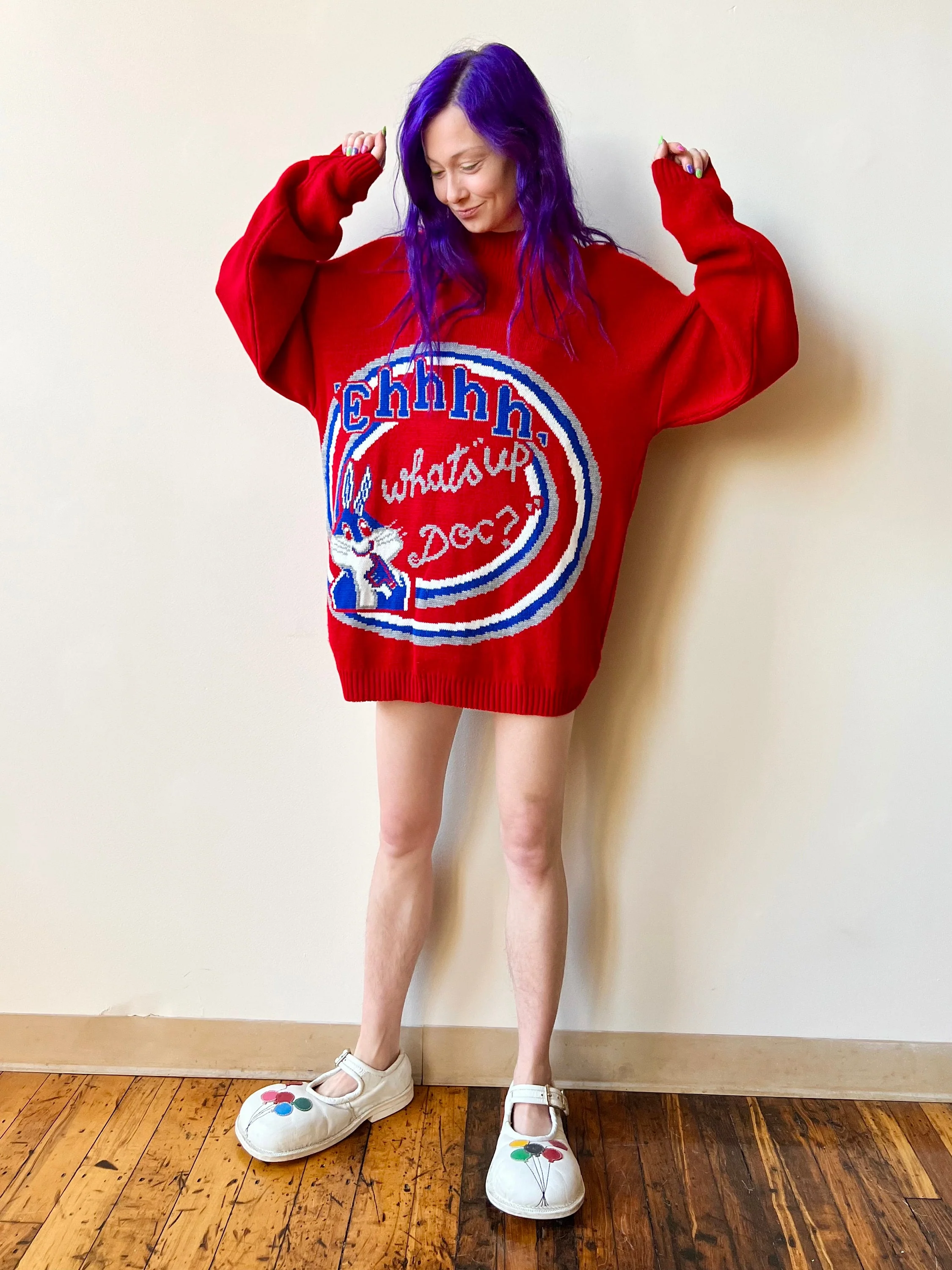 90s Iceberg Jeans Italian Knit Looney Tunes Bugs Bunny Eh What’s Up Doc Sweater by Iceberg Jeans - Image 8