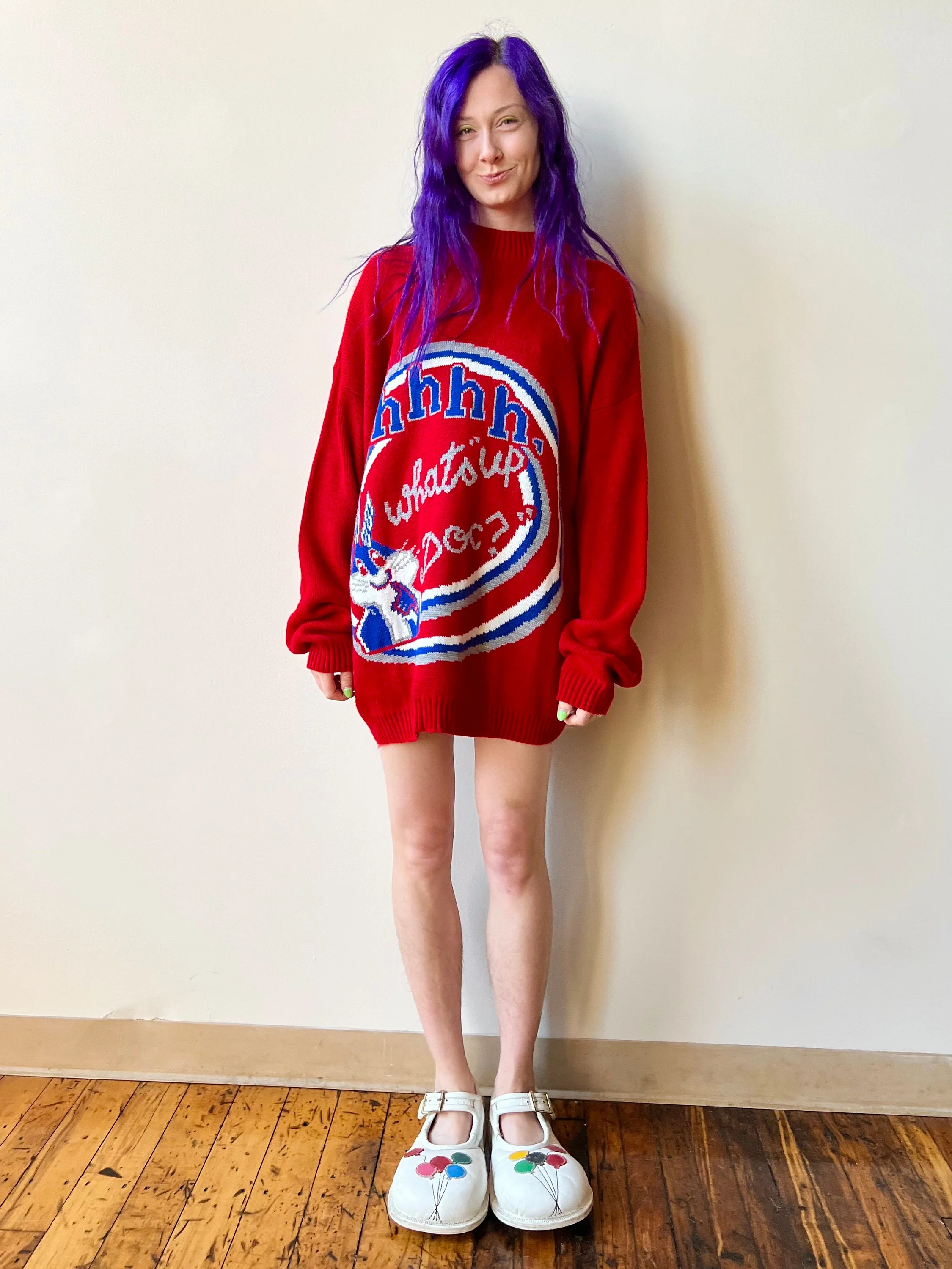 90s Iceberg Jeans Italian Knit Looney Tunes Bugs Bunny Eh What’s Up Doc Sweater by Iceberg Jeans - Image 9