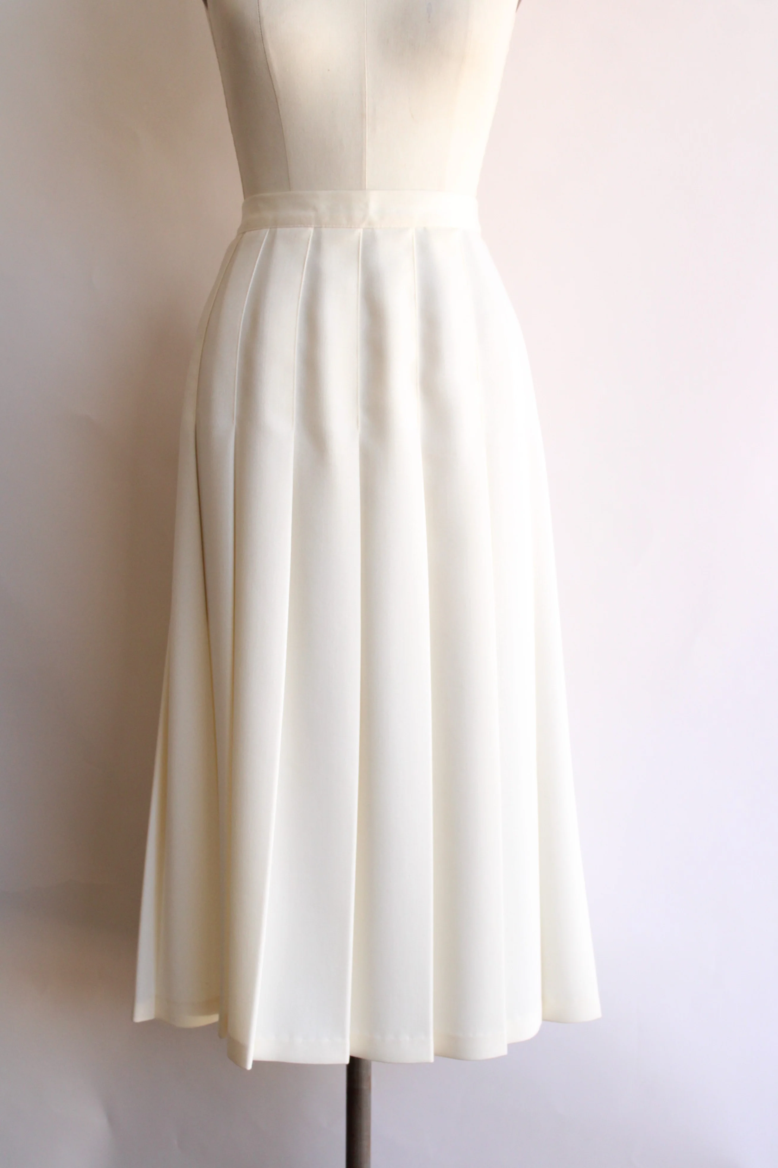 90s Ivory Color Pleated Skirt By Russ - Image 3