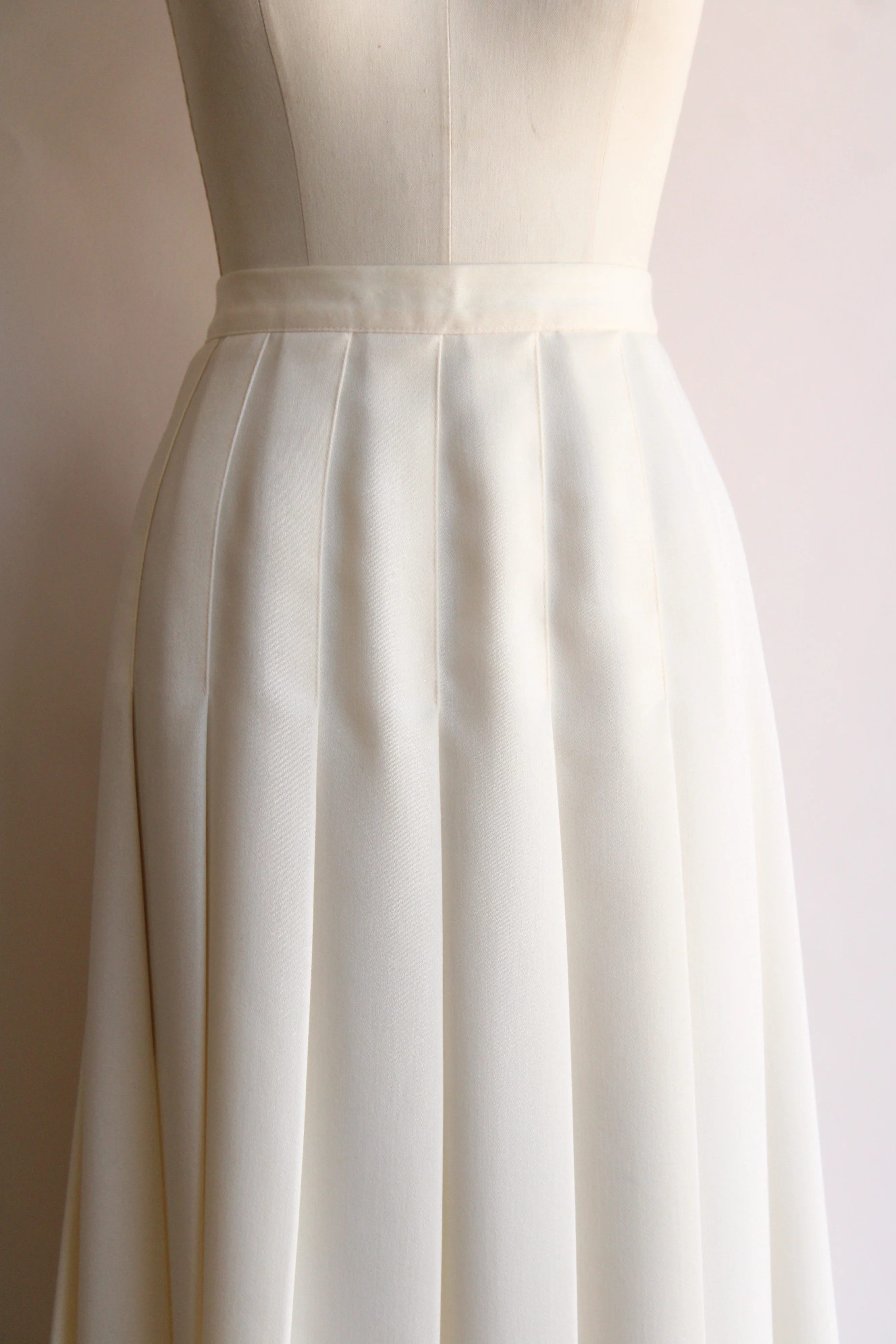 90s Ivory Color Pleated Skirt By Russ - Image 4