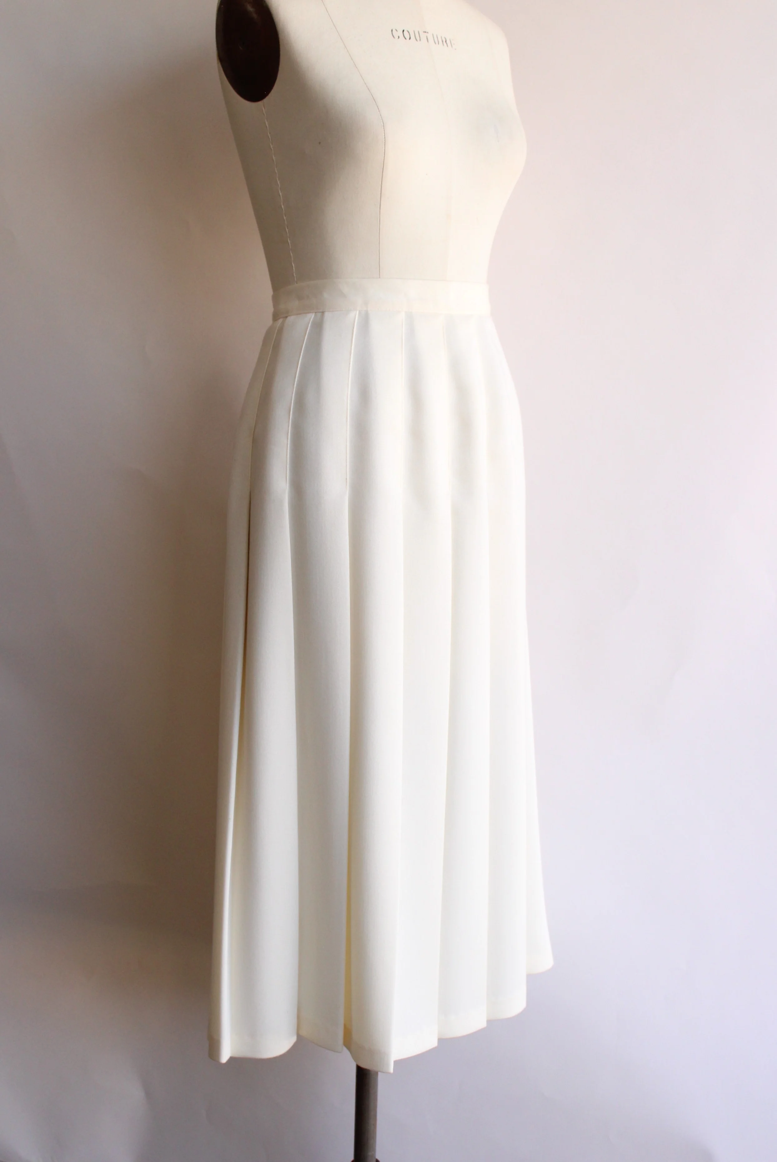 90s Ivory Color Pleated Skirt By Russ - Image 7