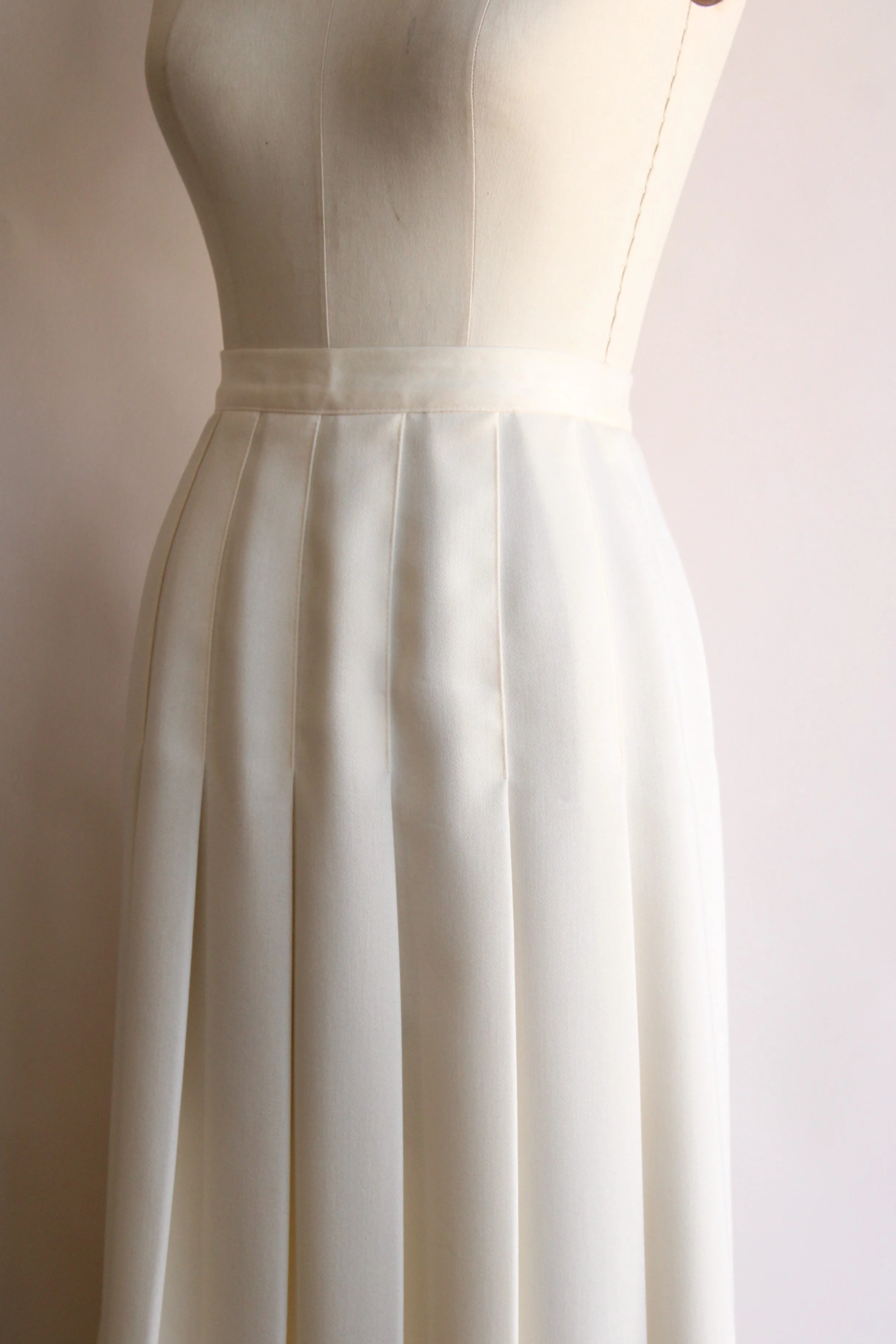 90s Ivory Color Pleated Skirt By Russ - Image 9