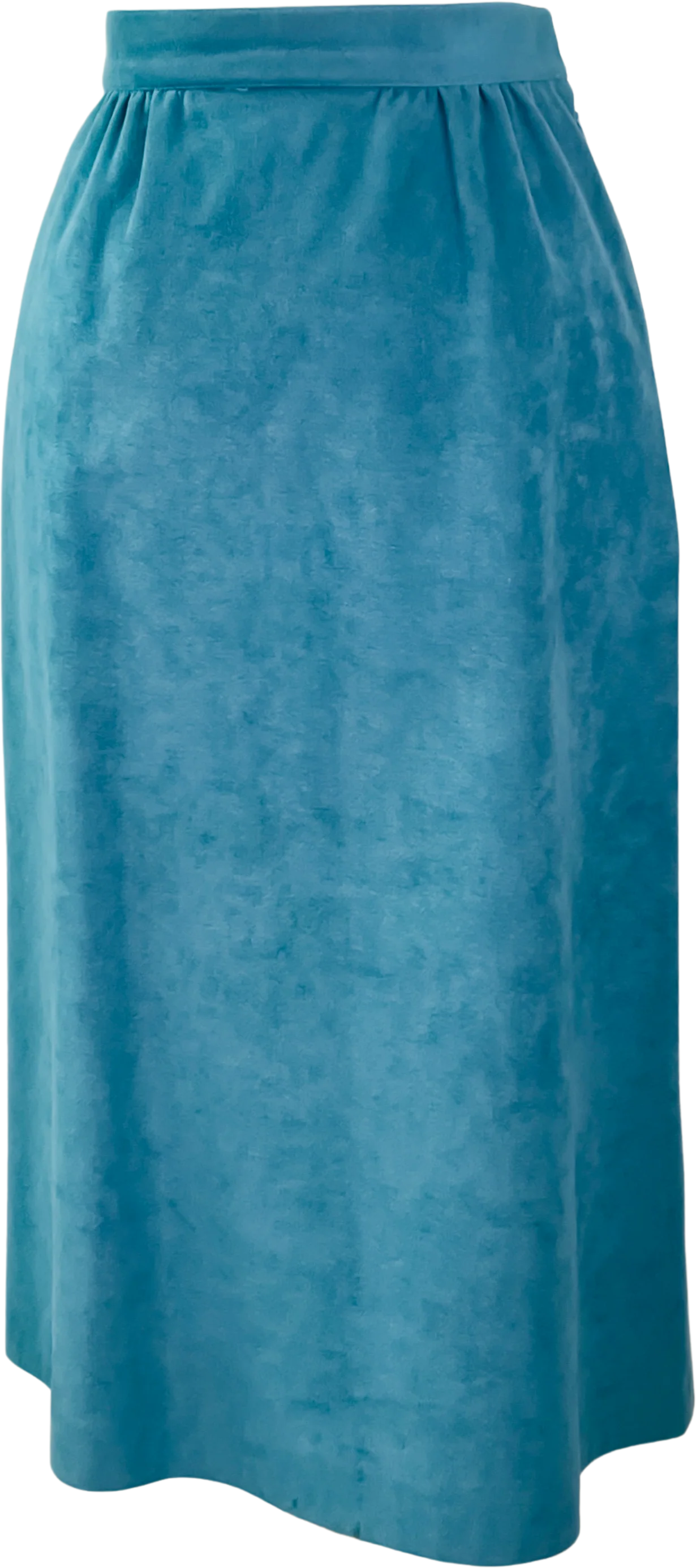 90s Jade Green Faux Suede A-line Knee Length Skirt