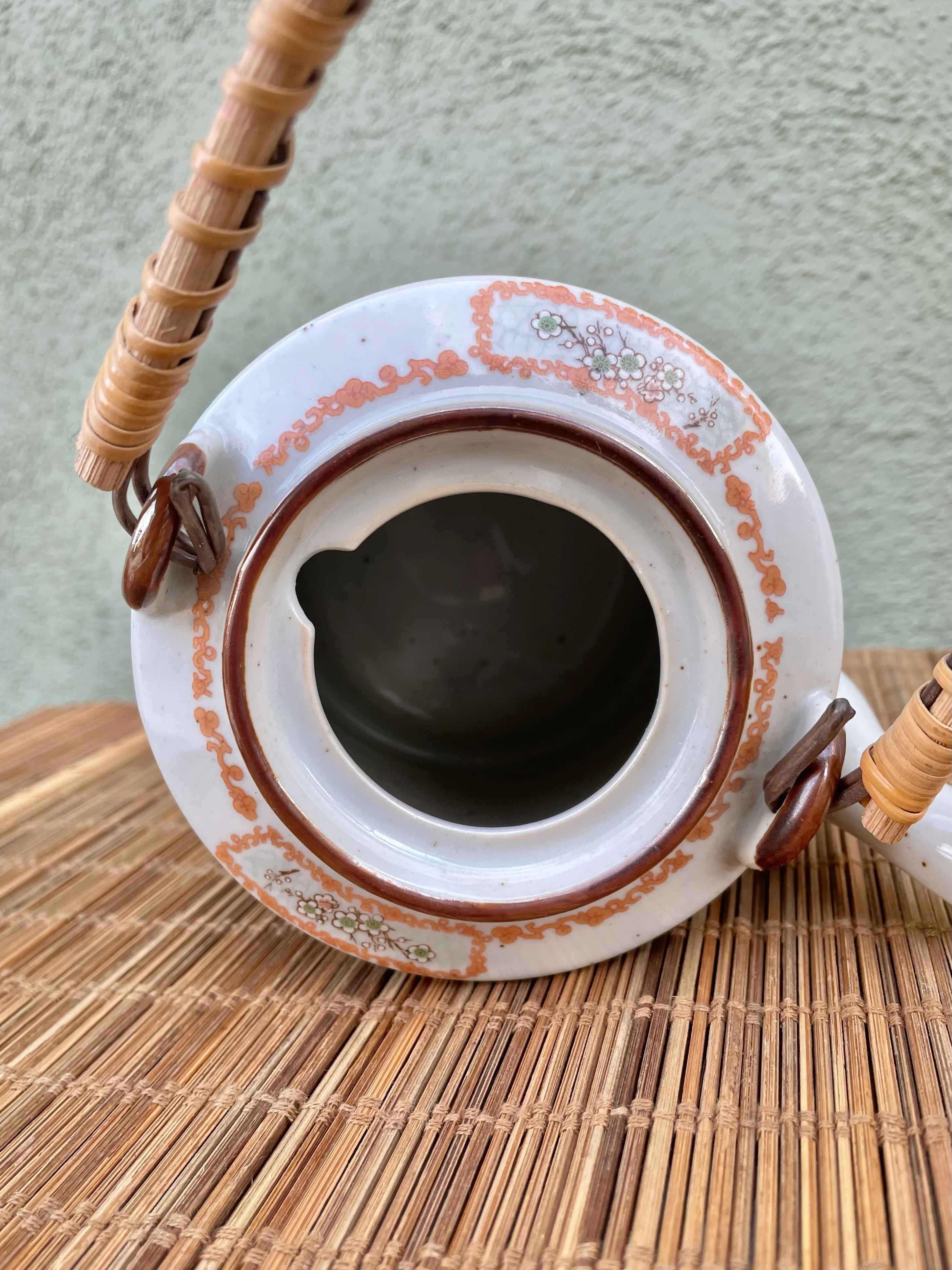 90s Ceramic Teapot In 2 Birds In Floral Motif - Image 3