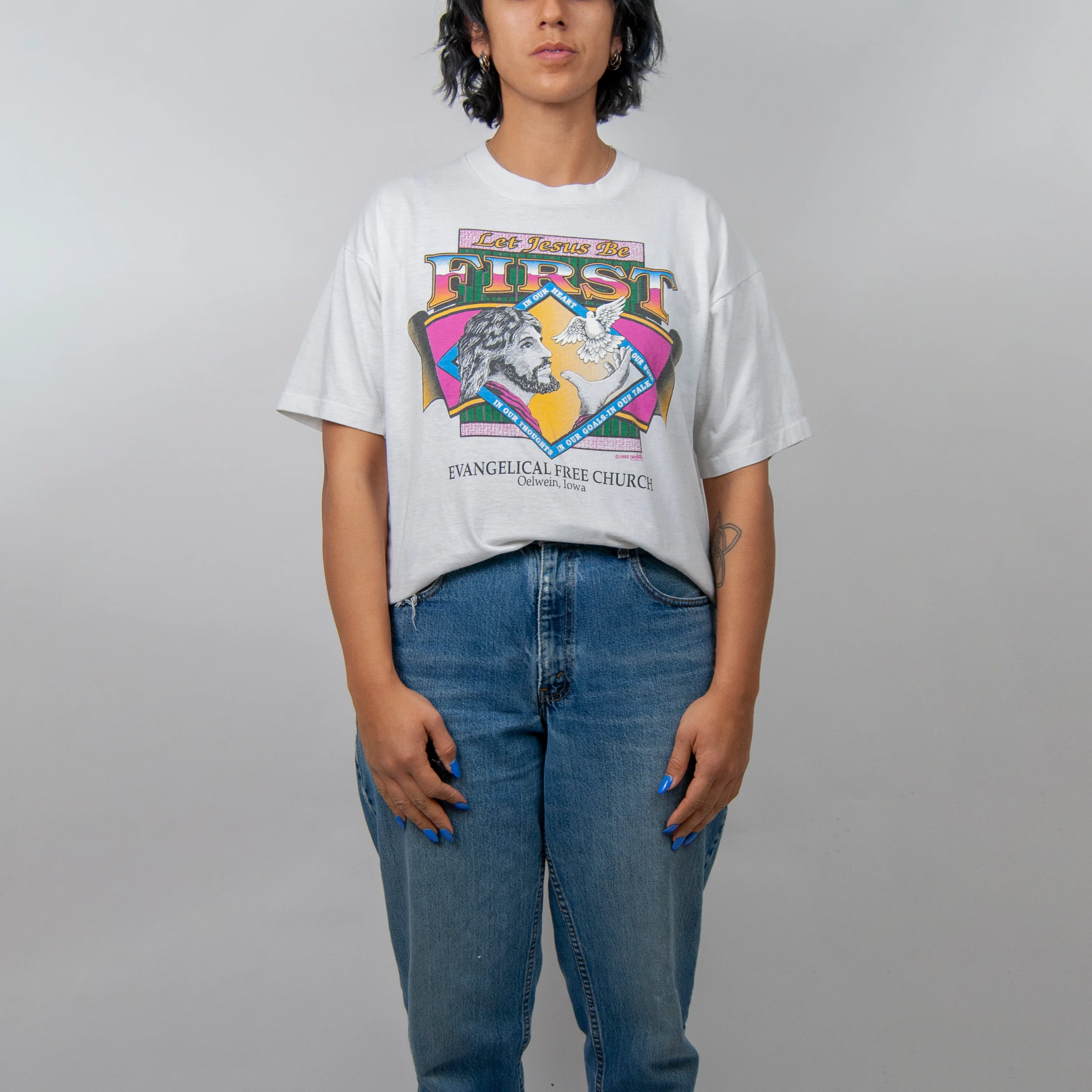 90s Jesus Evangelical Single Stitch Screen Stars Tee By Screen Stars - Image 4