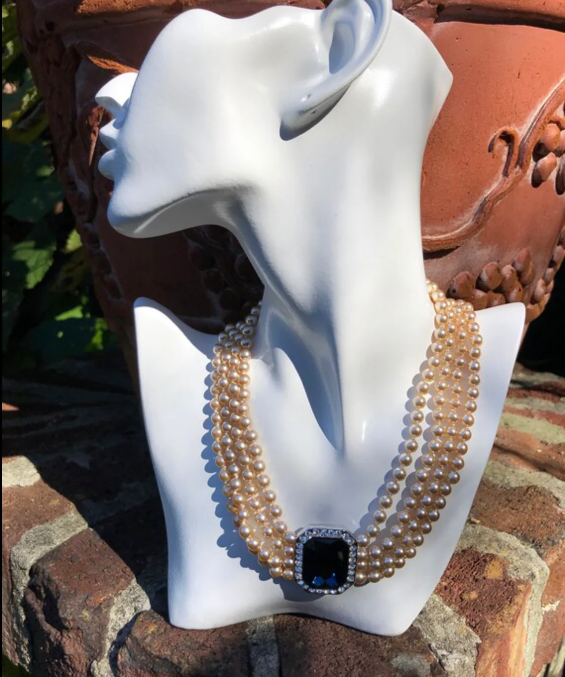 90s Kenneth J Lane Pearl Necklace - Image 3