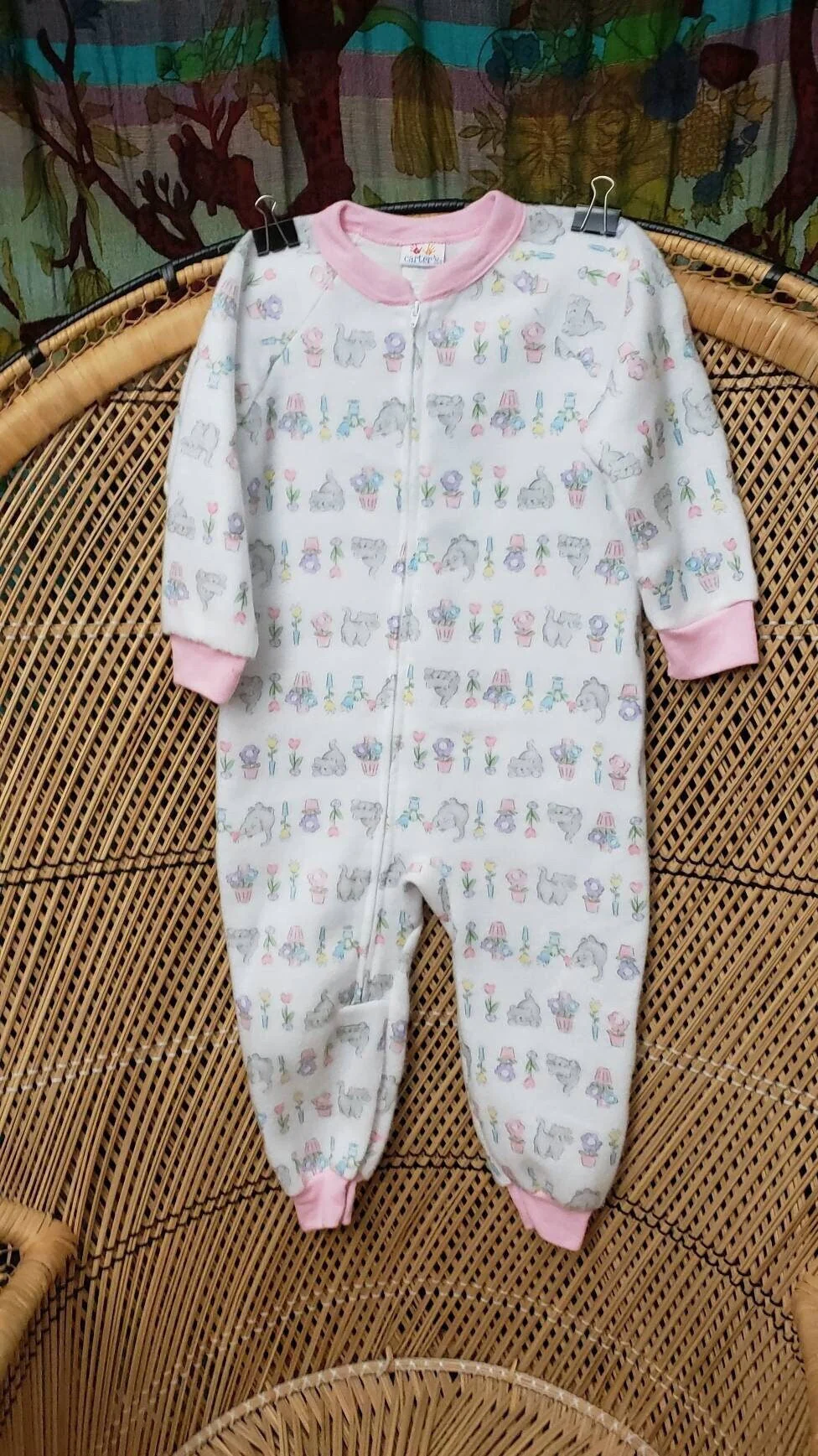 90s Kitty Bodysuit Pajamas 4t by Carter's - Image 2