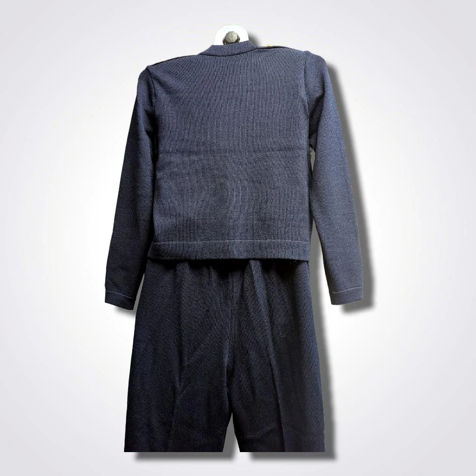 90s Knit Cardigan With Pants Navy Blue Crest Buttons By St. John Marie Gray - Image 5