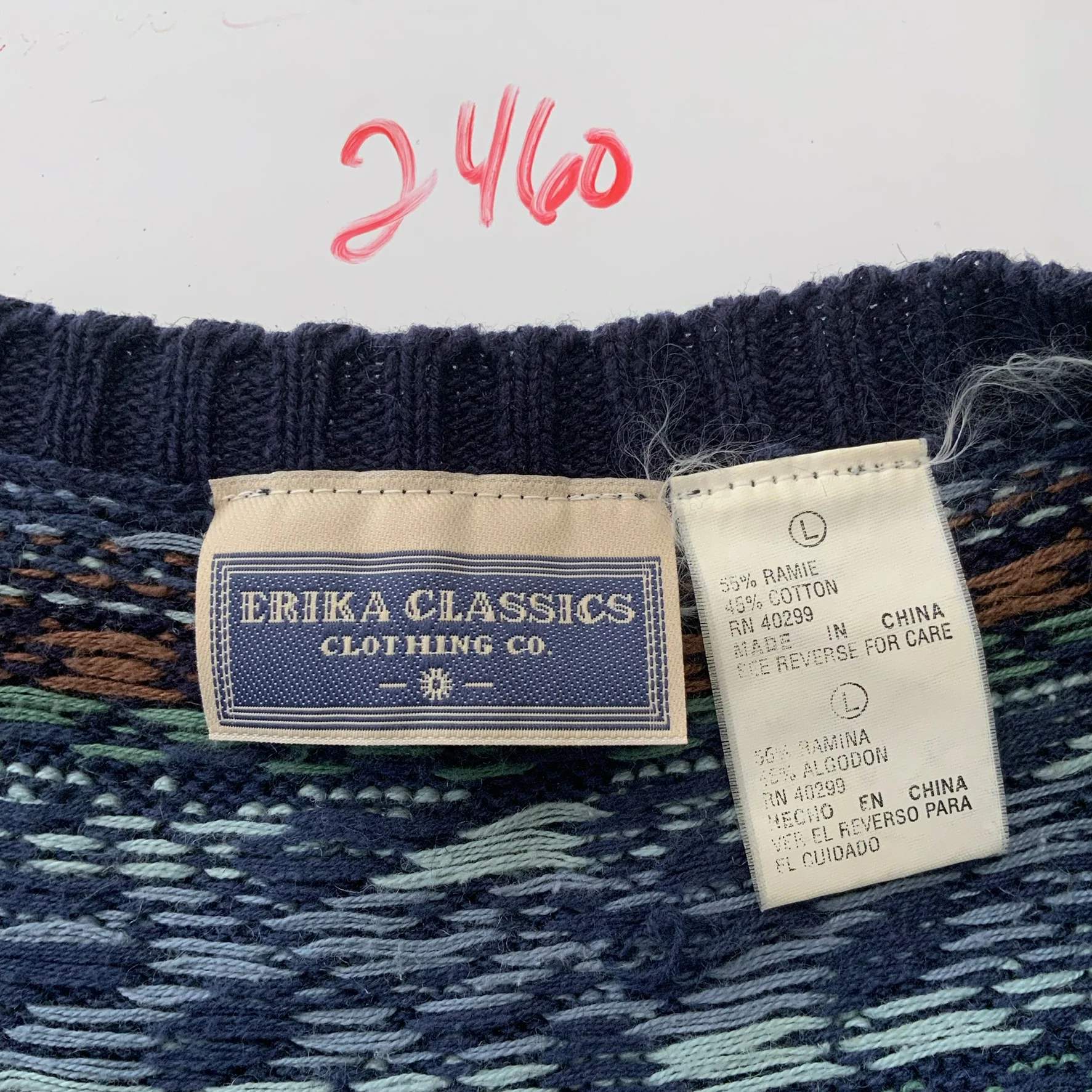 90s Knit Floral Blue Waistcoat Sweater Vest By Erika Classics Clothing Co. - Image 8