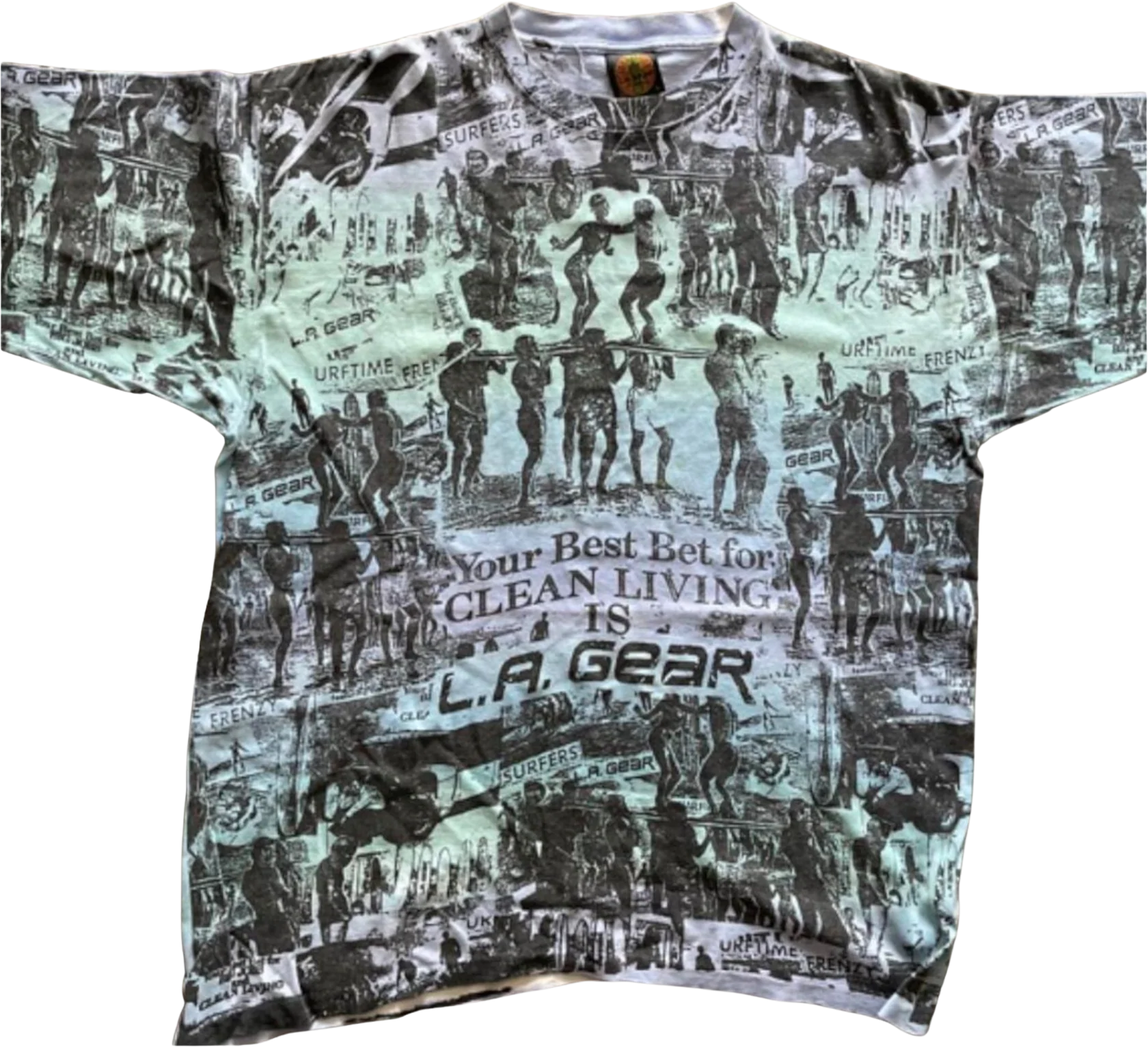 90s L.a Gear All Over Print Sportswear T-shirt
