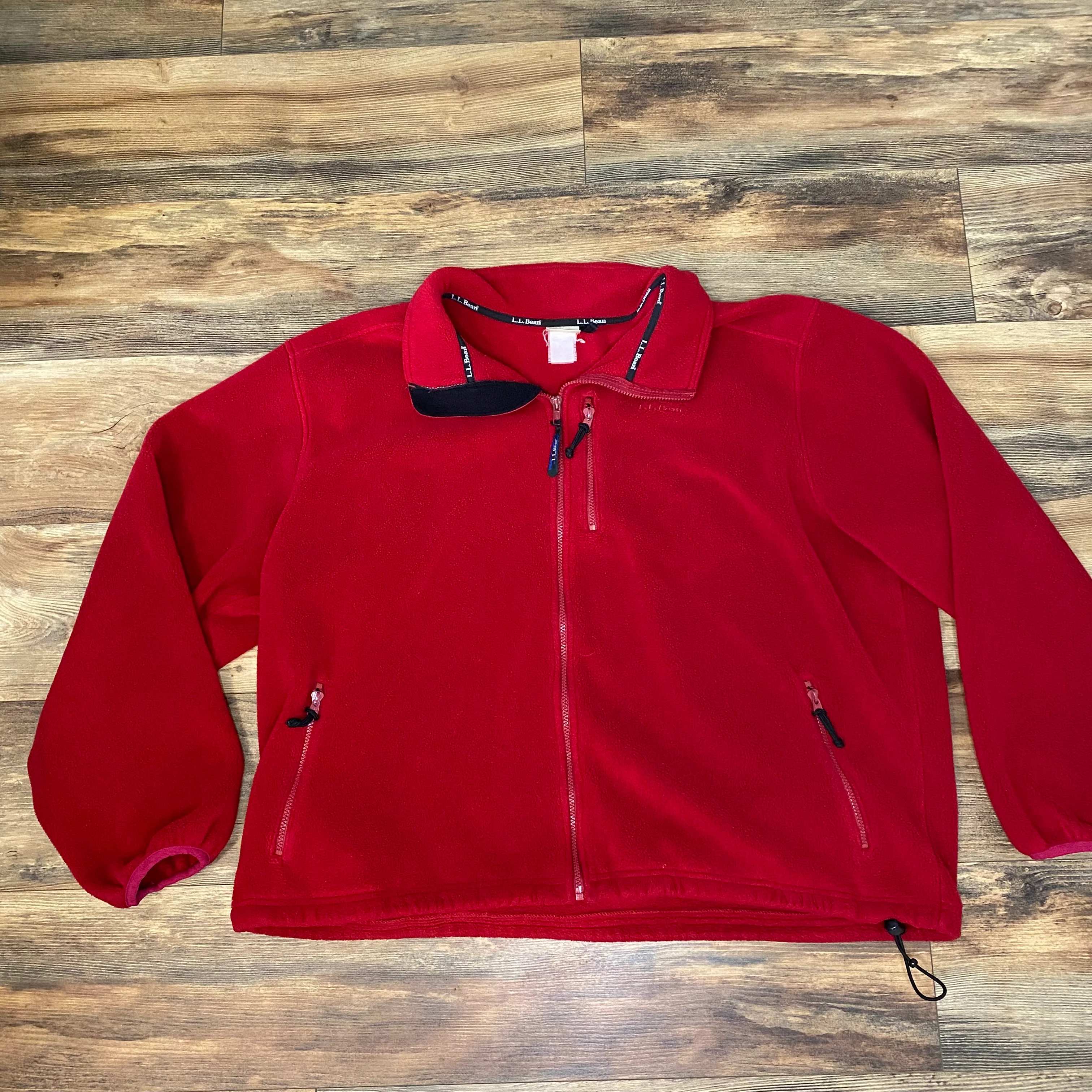 90s L.l. Bean Fleece Jacket Front Zip Up Red Unisex By L.L. Bean - Image 6
