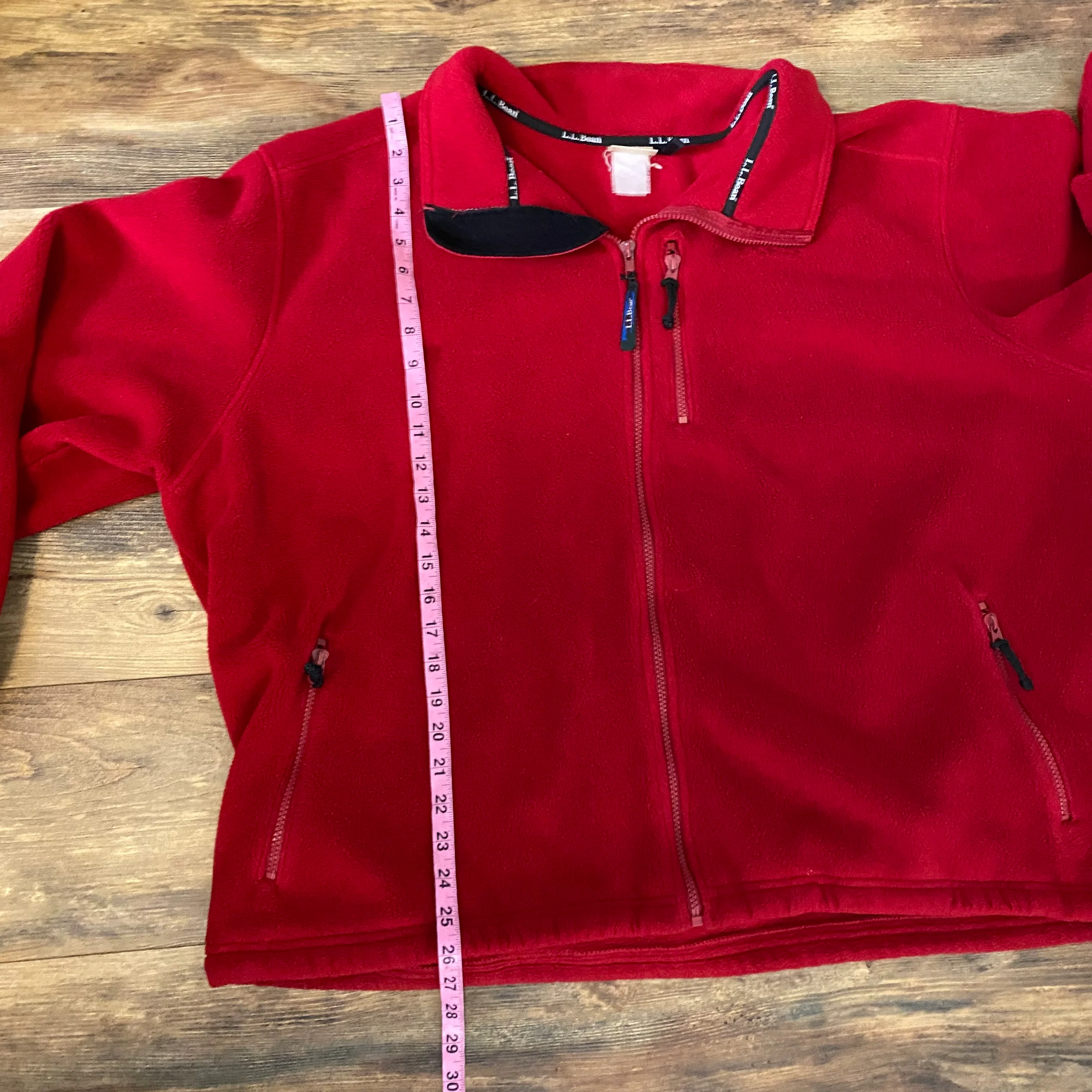90s L.l. Bean Fleece Jacket Front Zip Up Red Unisex By L.L. Bean - Image 7