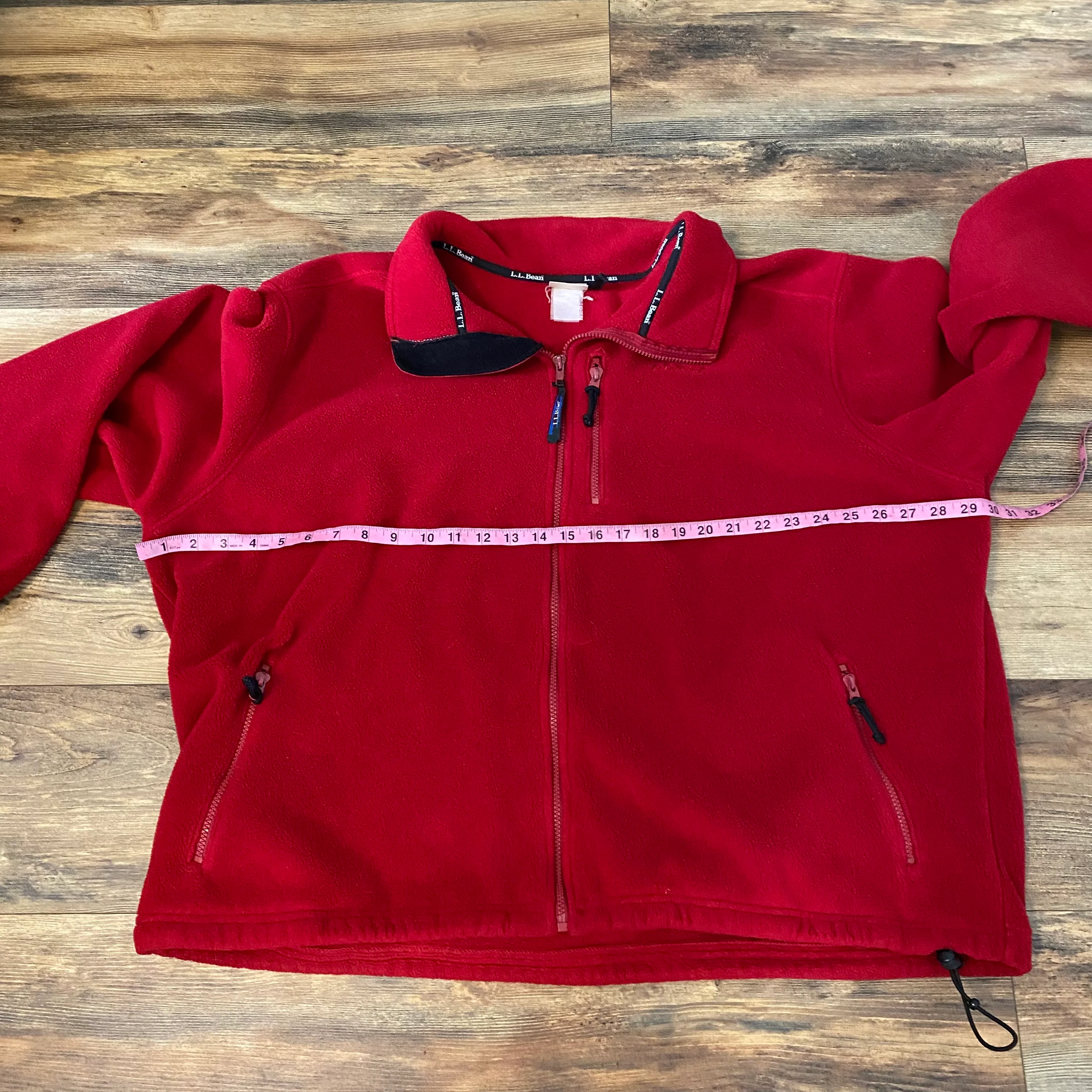 90s L.l. Bean Fleece Jacket Front Zip Up Red Unisex By L.L. Bean - Image 8