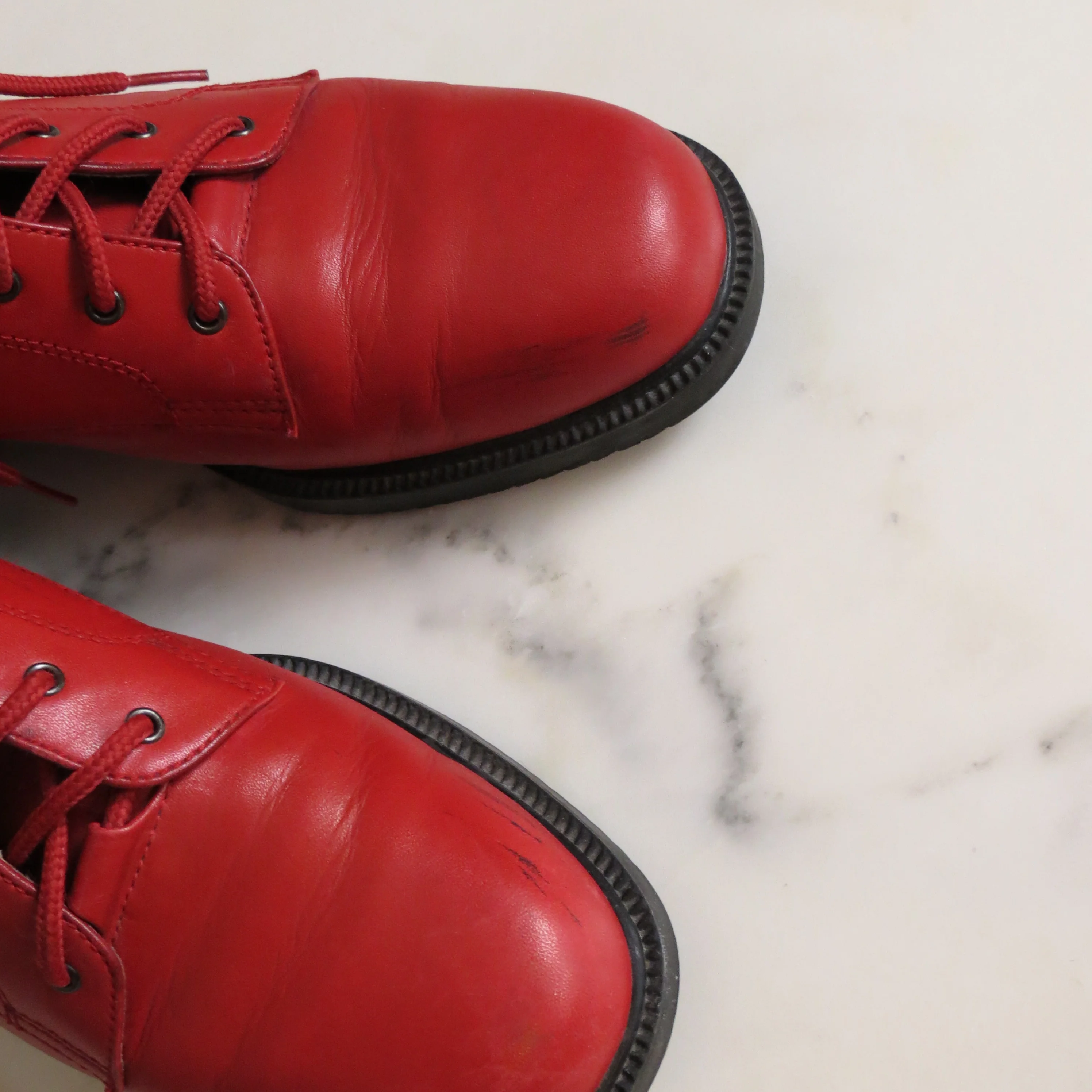 90s Red Leather Cabincore Ankle Boots Booties By Danexx - Image 4
