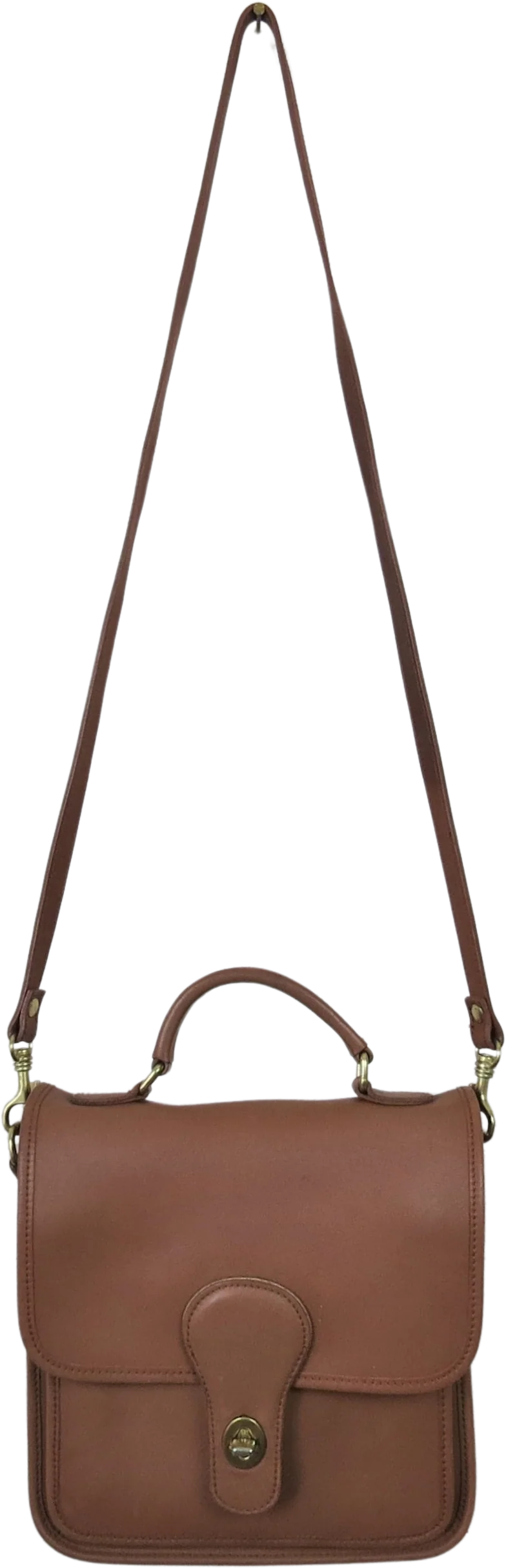 90s Leather Crossbody Handbag Saddlebag Coach Style By Hunt Club