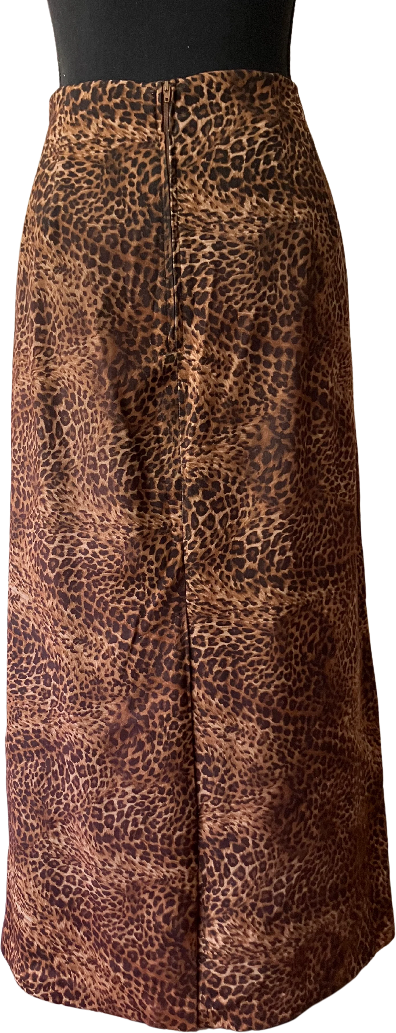 90s Leopard / Animal Print Maxi Pencil Skirt By Briggs - Image 2
