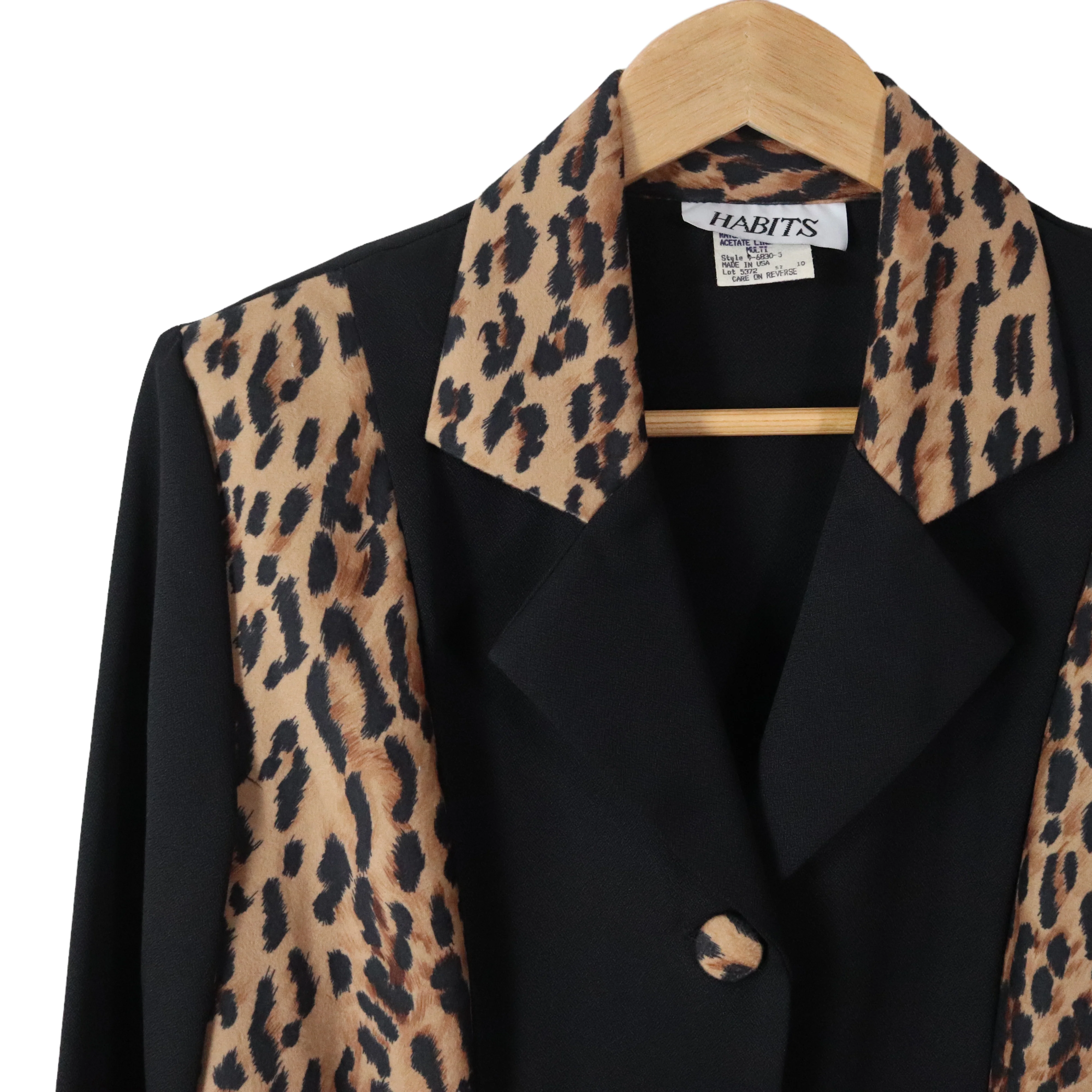 90s Leopard Colorblock Skirt Suit Set Blazer Jacket By Habits - Image 7