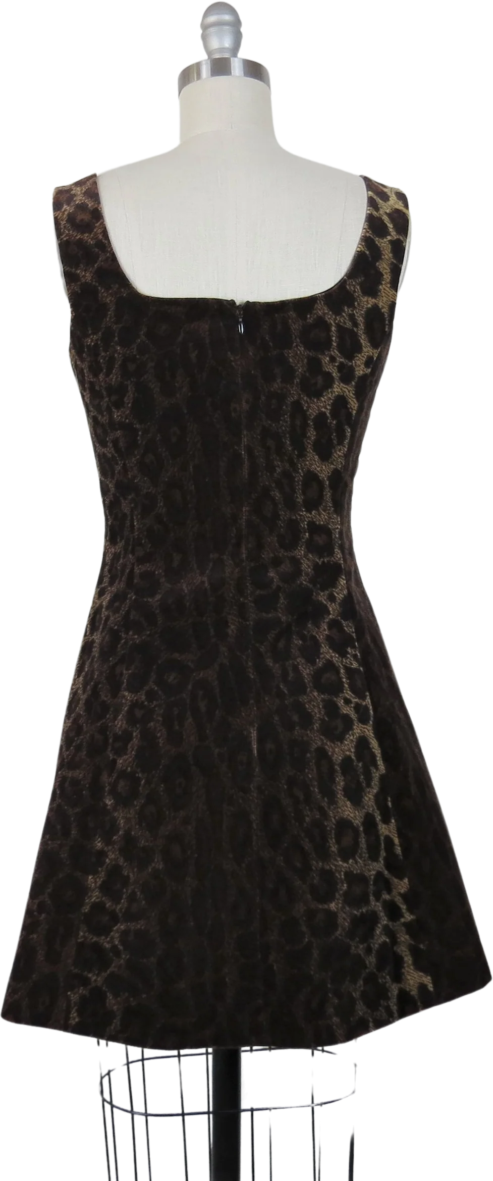 90s Leopard Print Mini Dress Velvet Cocktail Party By Jeffrey Halper - Image 2
