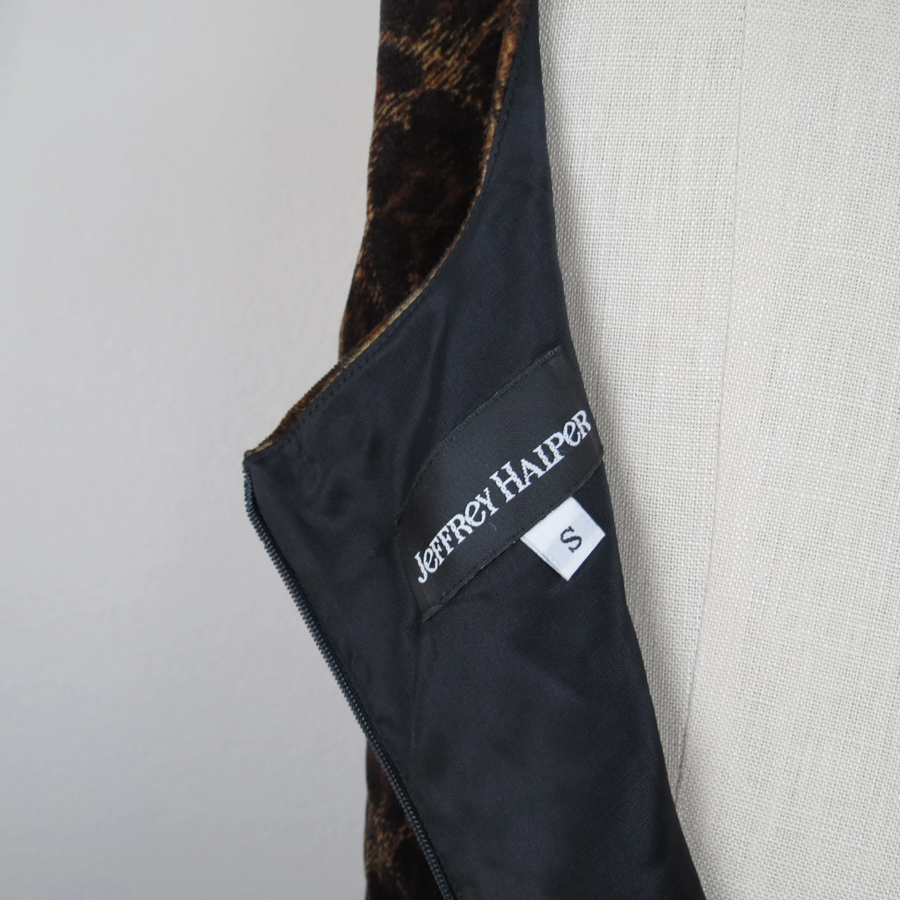 90s Leopard Print Mini Dress Velvet Cocktail Party By Jeffrey Halper - Image 6
