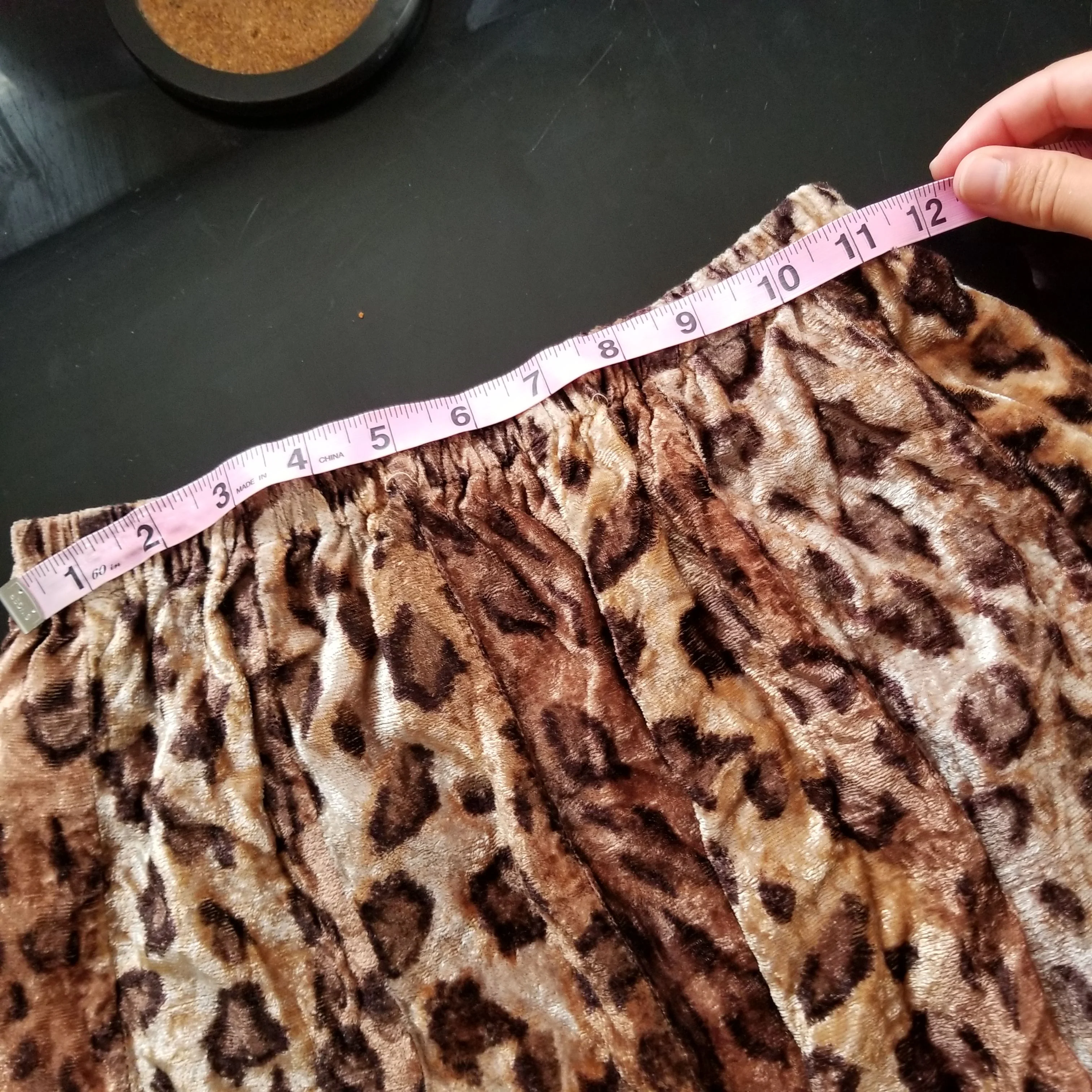 90s Leopard Print Velvet Skater Skirt Mini By Starina - Image 4