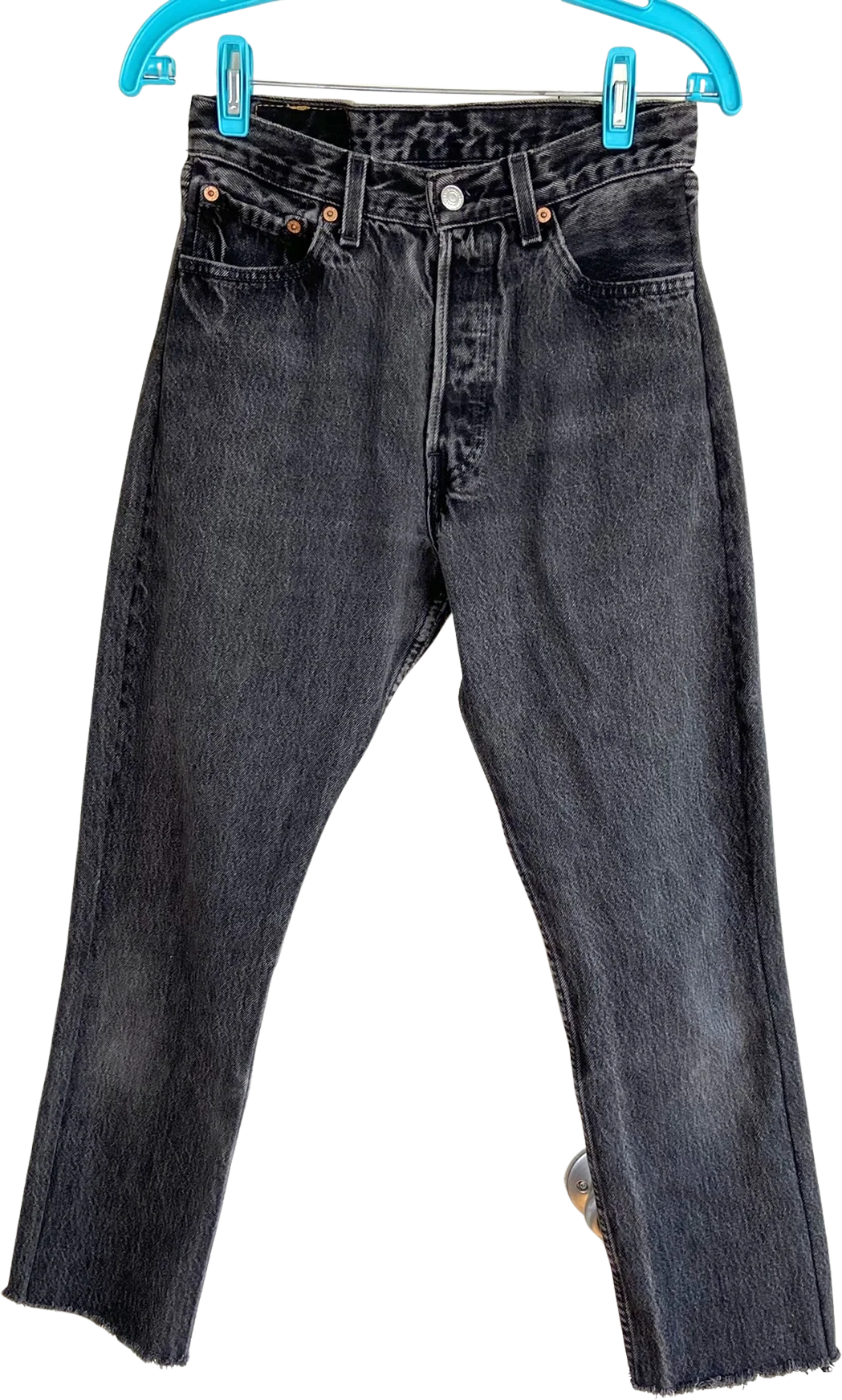 90s Levis 501 For Women 27x26 Usa Gray Cropped Jeans By Levi's - Image 2