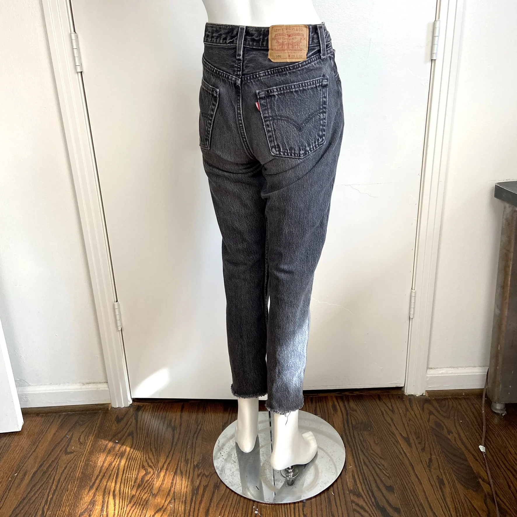 90s Levis 501 For Women 27x26 Usa Gray Cropped Jeans By Levi's - Image 8