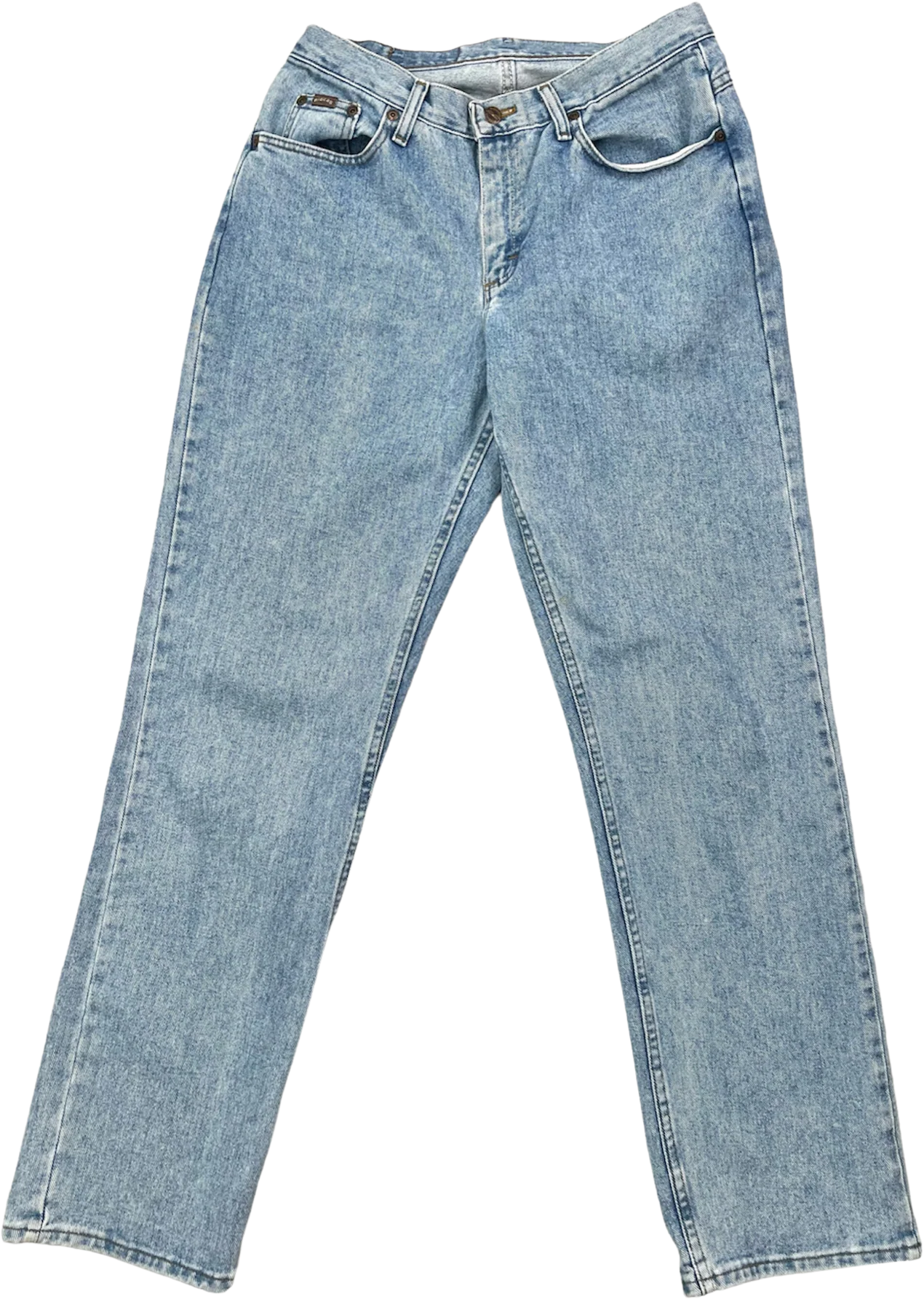 90s Light Blue Denim High Waist Straight Leg Mom Jeans By Riders