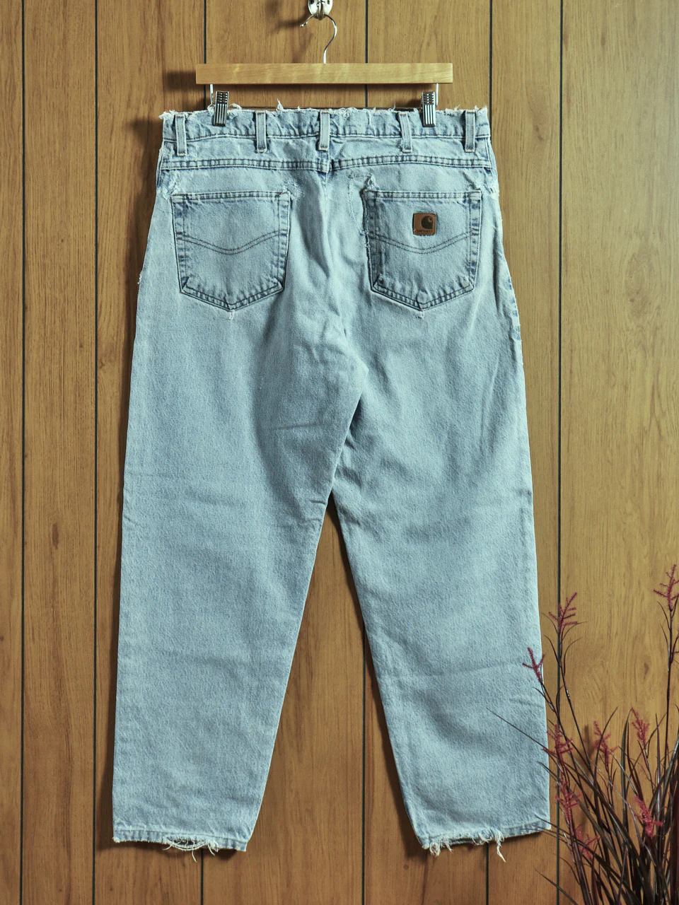90s Light Wash Distressed Jeans - 38x32 By Carhartt - Image 3