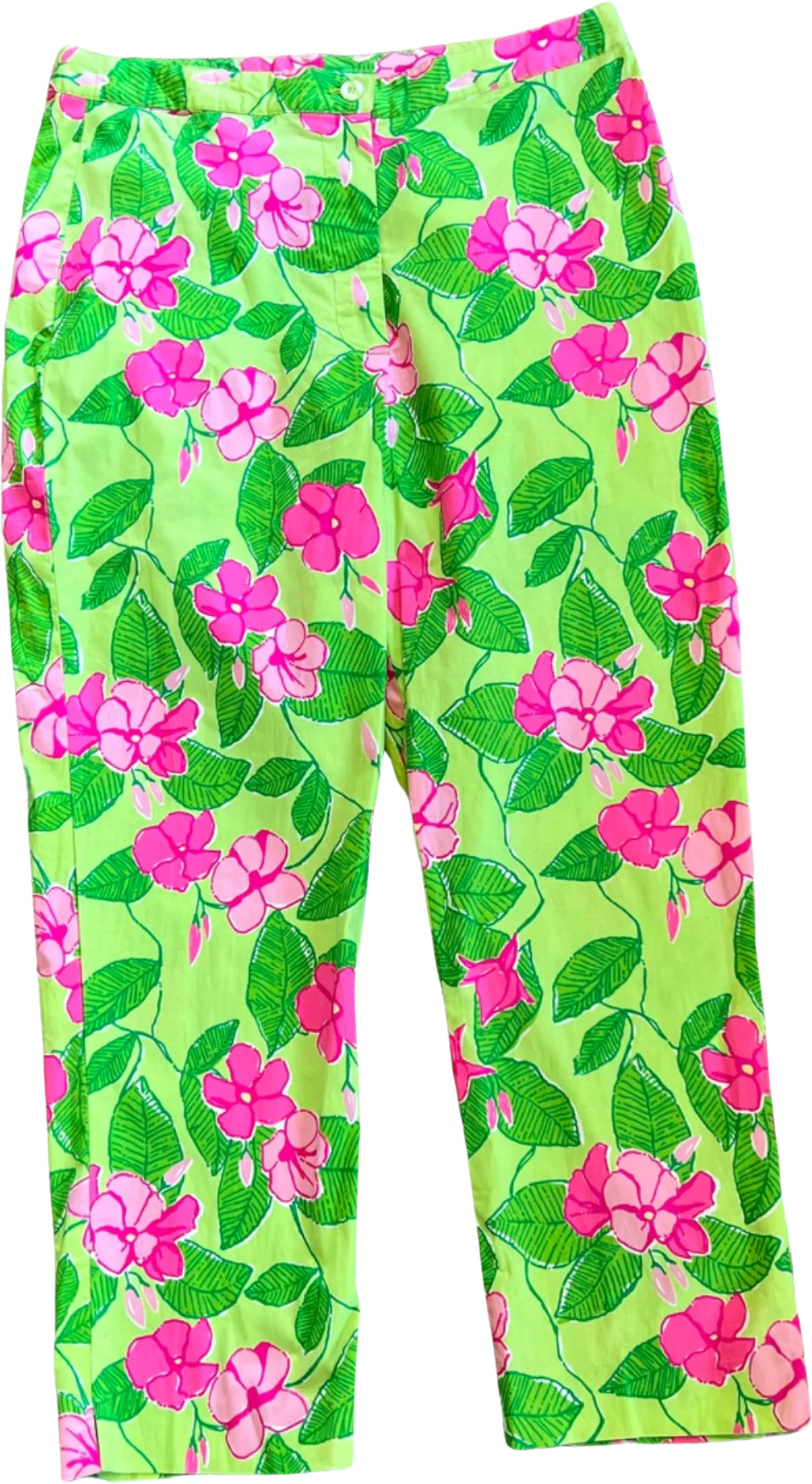 90s Lilly Pulitzer Floral Print Cropped Pants By Lilly Pulitzer - Image 2