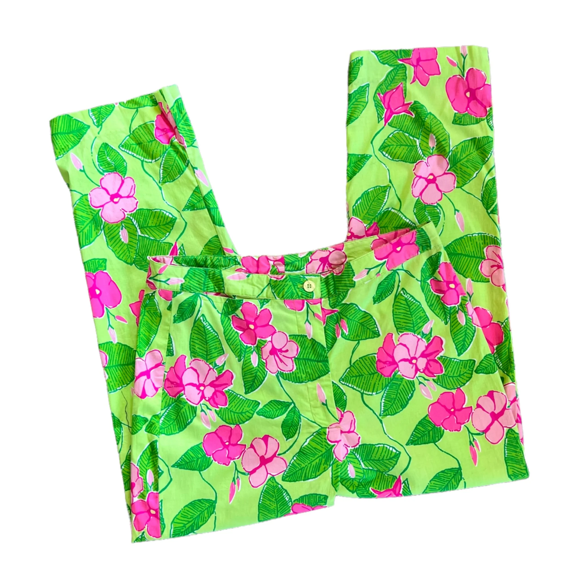 90s Lilly Pulitzer Floral Print Cropped Pants By Lilly Pulitzer - Image 7