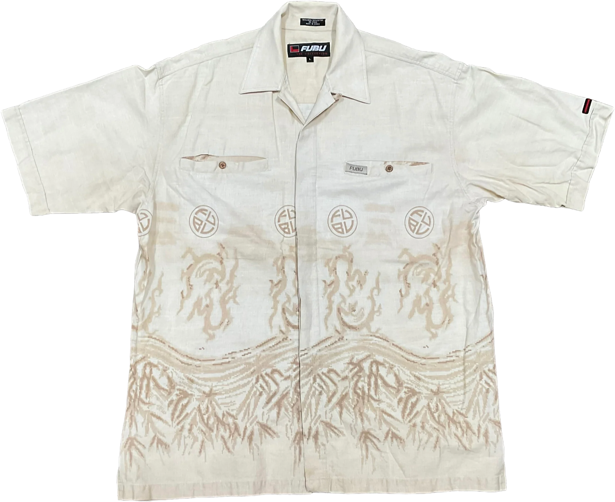 90s Logo Shirt Button Up Design by Fubu
