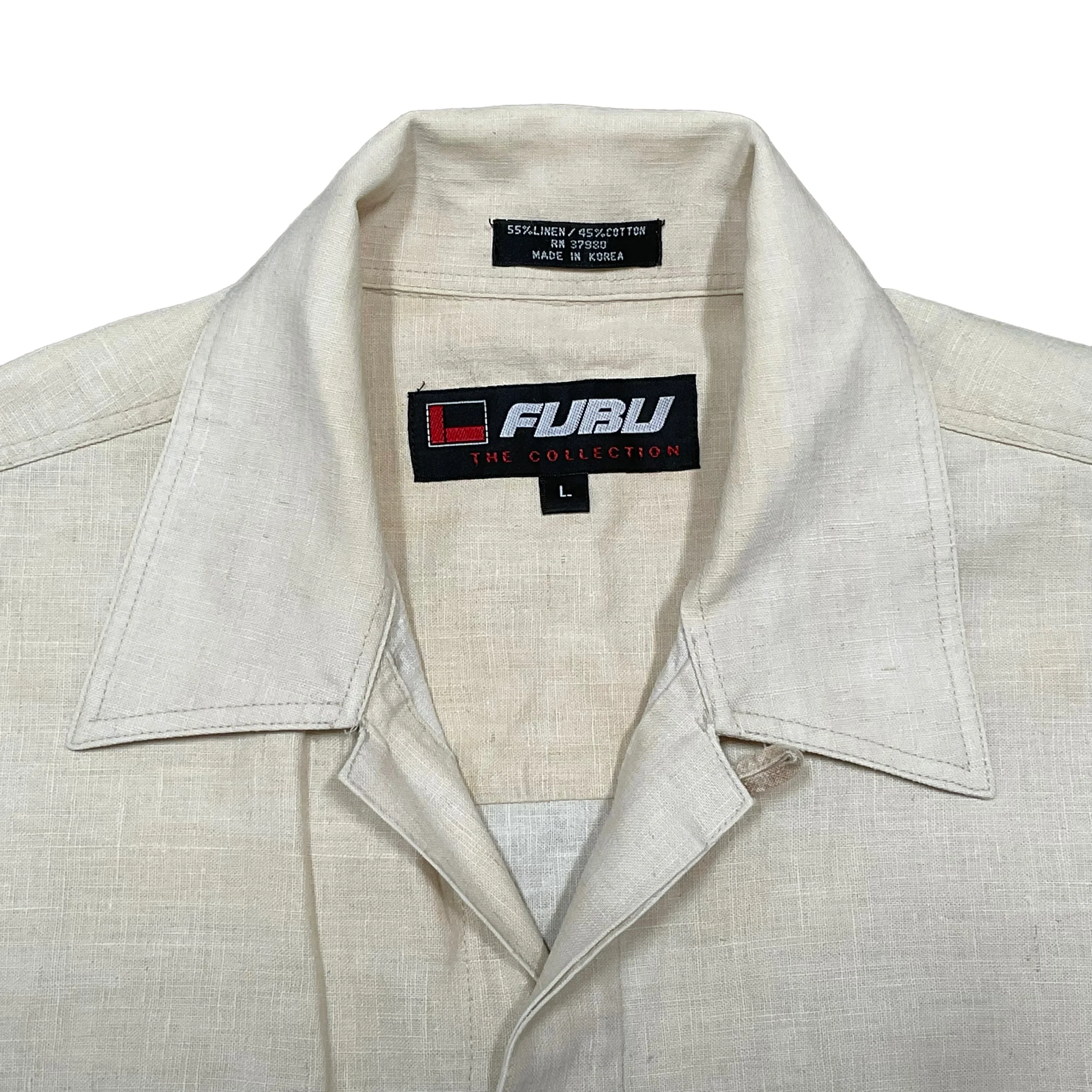 90s Logo Shirt Button Up Design by Fubu - Image 3