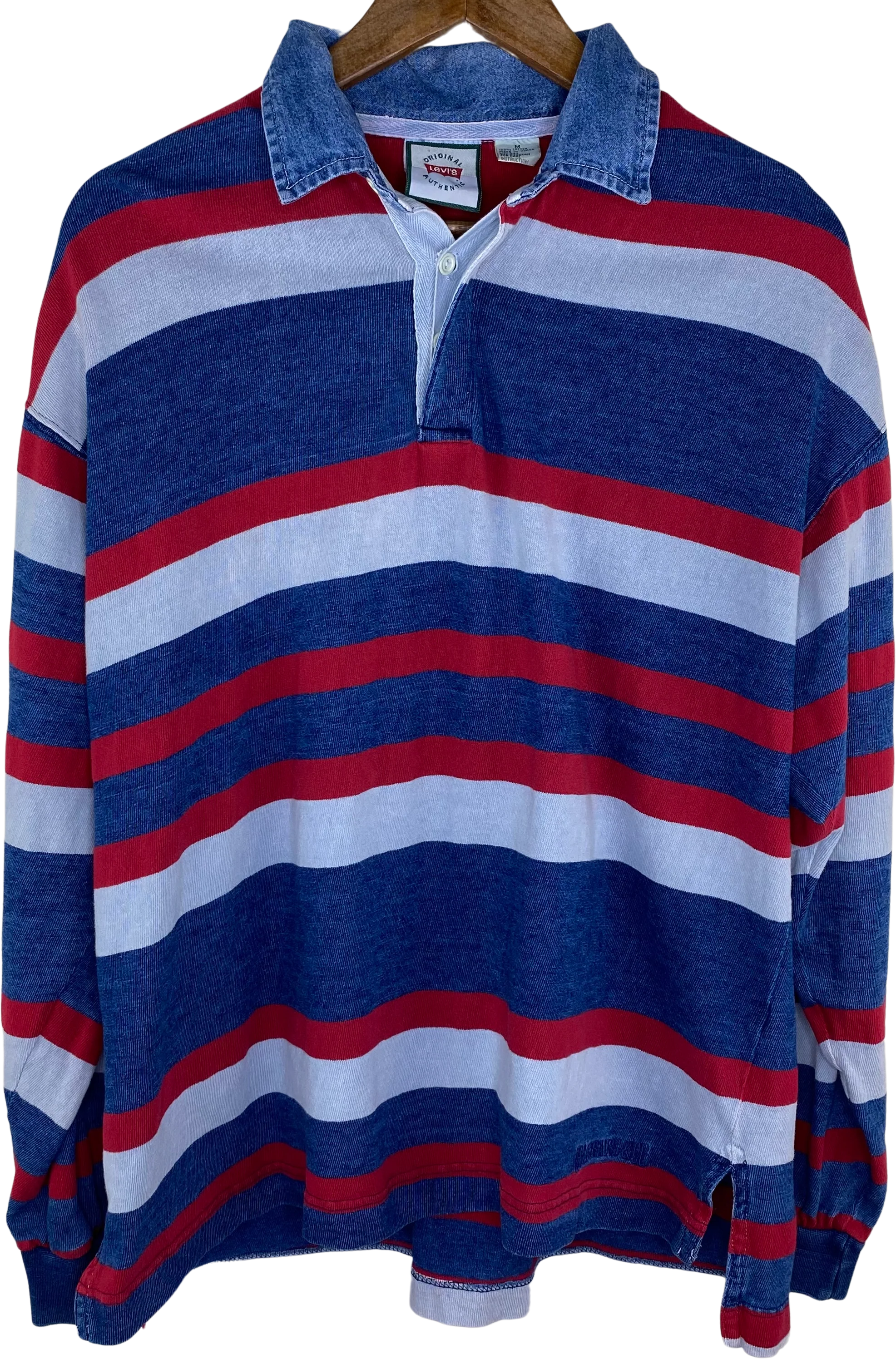 90s Long Sleeve Striped Levi's Polo Pullover Shirt By Levi's
