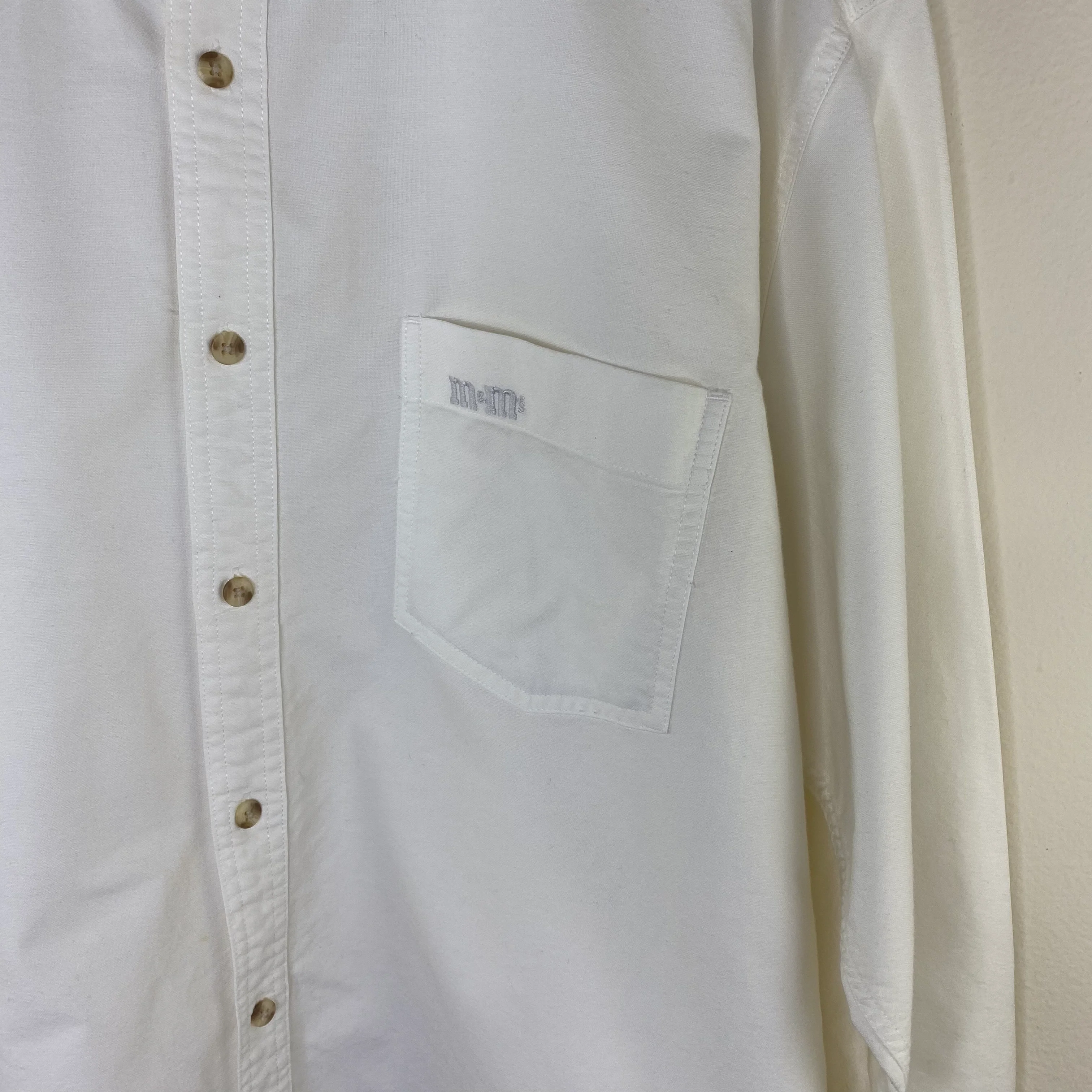 90s M&m's Embroidered Twill Cotton Button Front Shirt By Planet Mars - Image 13