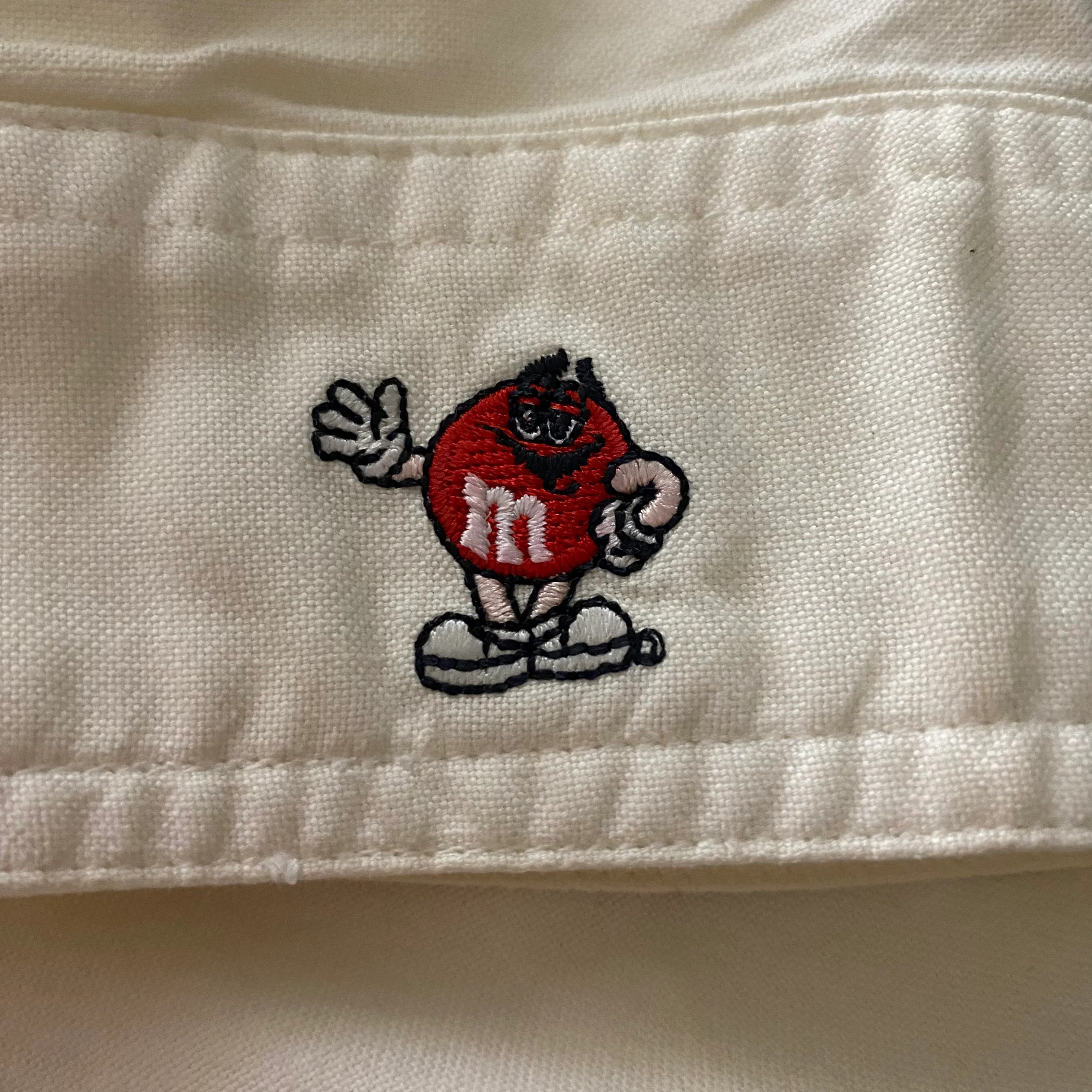 90s M&m's Embroidered Twill Cotton Button Front Shirt By Planet Mars - Image 9