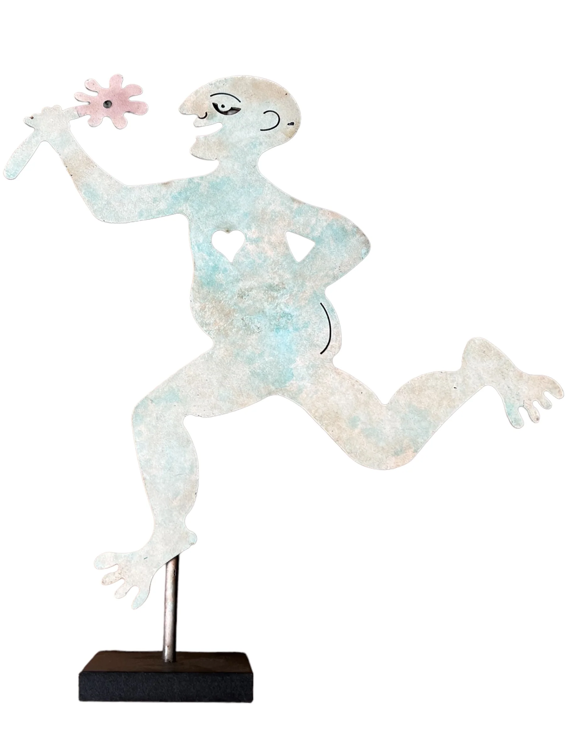 90s Man Woman Celebration Metal Art Sculptures Signed By Judie Bomberger - Image 4