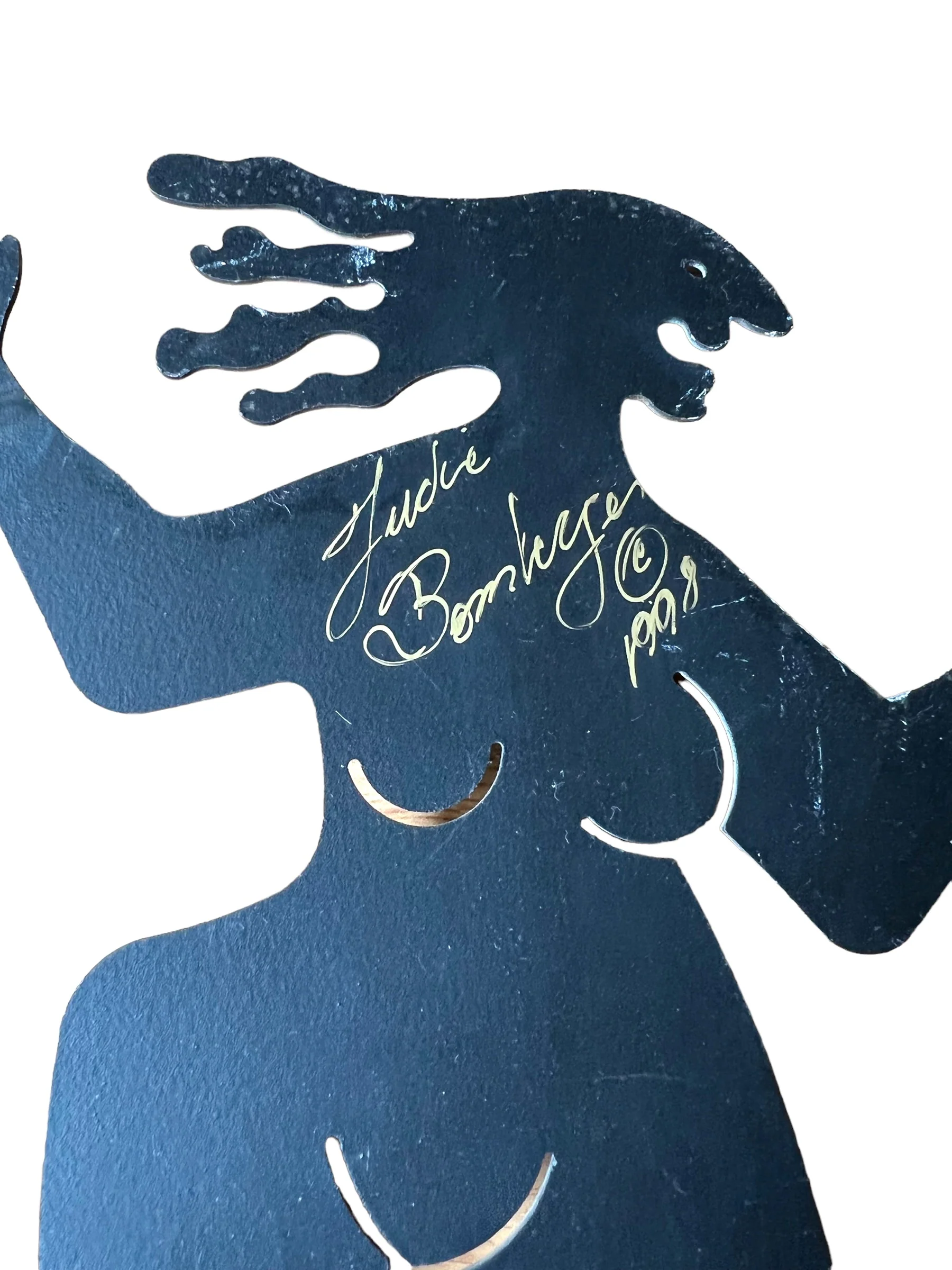 90s Man Woman Celebration Metal Art Sculptures Signed By Judie Bomberger - Image 7