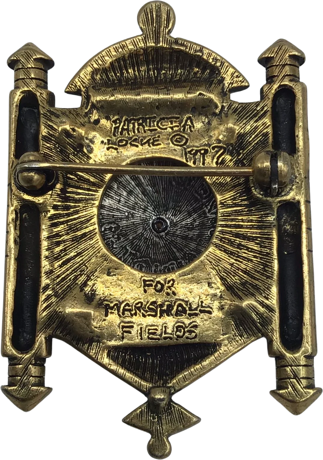 90s Marshall Fields Clock Brooch By Patricia Locke - Image 2