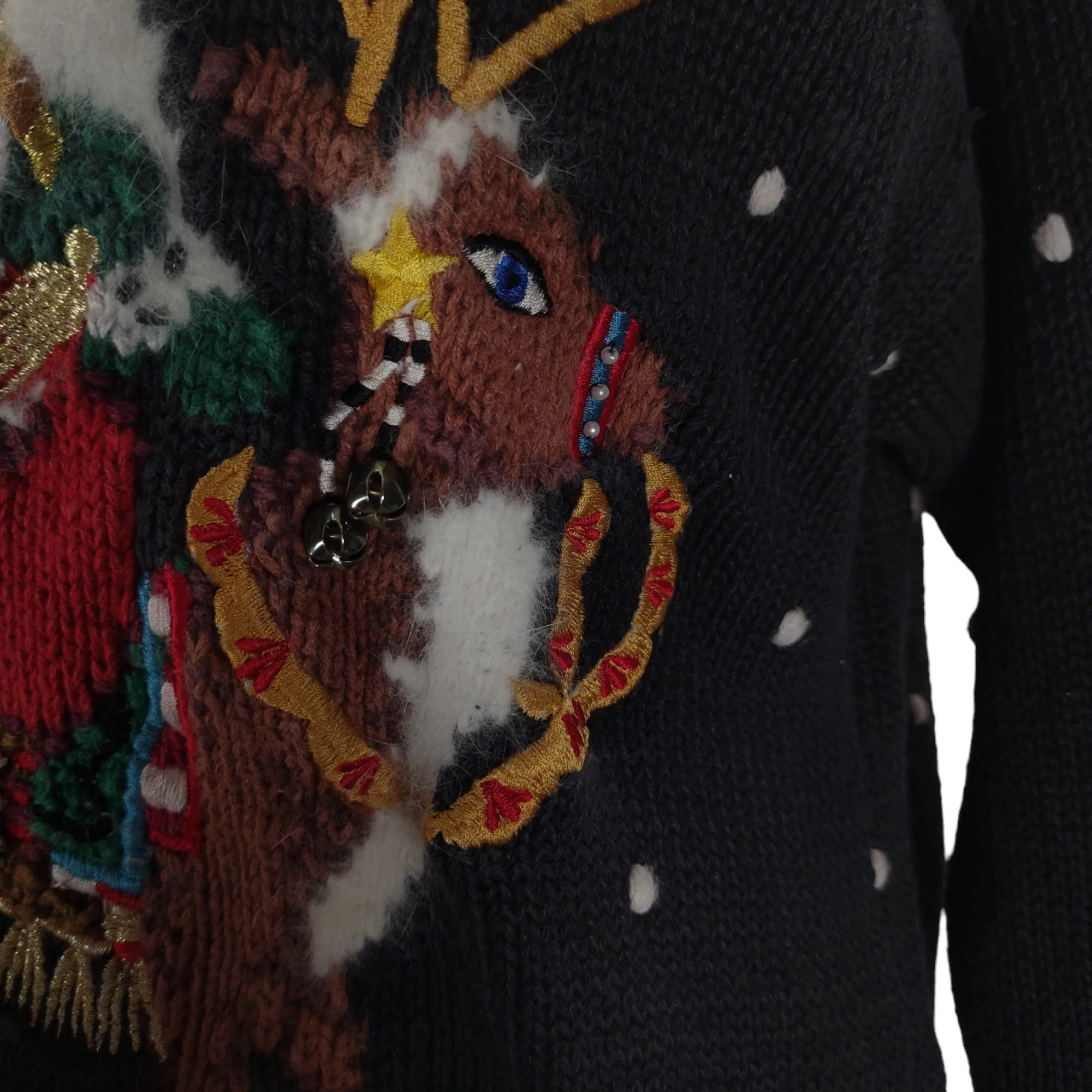 90s Mary Engelbreit Christmas Sweater Santa Reindeer By Marisa Christina - Image 5
