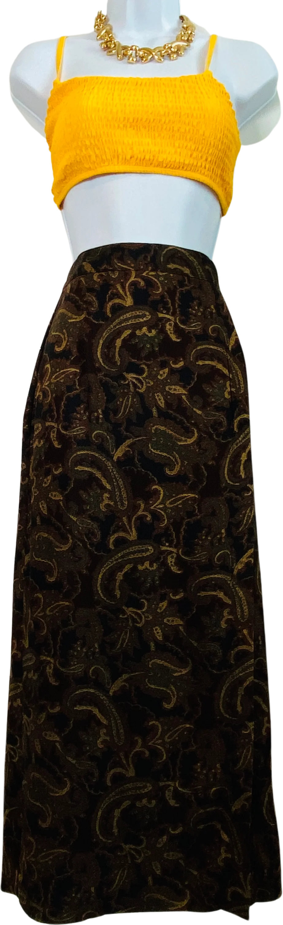 90s Maxi Length Wrap Style Skirt With Side Split By Kathie Lee