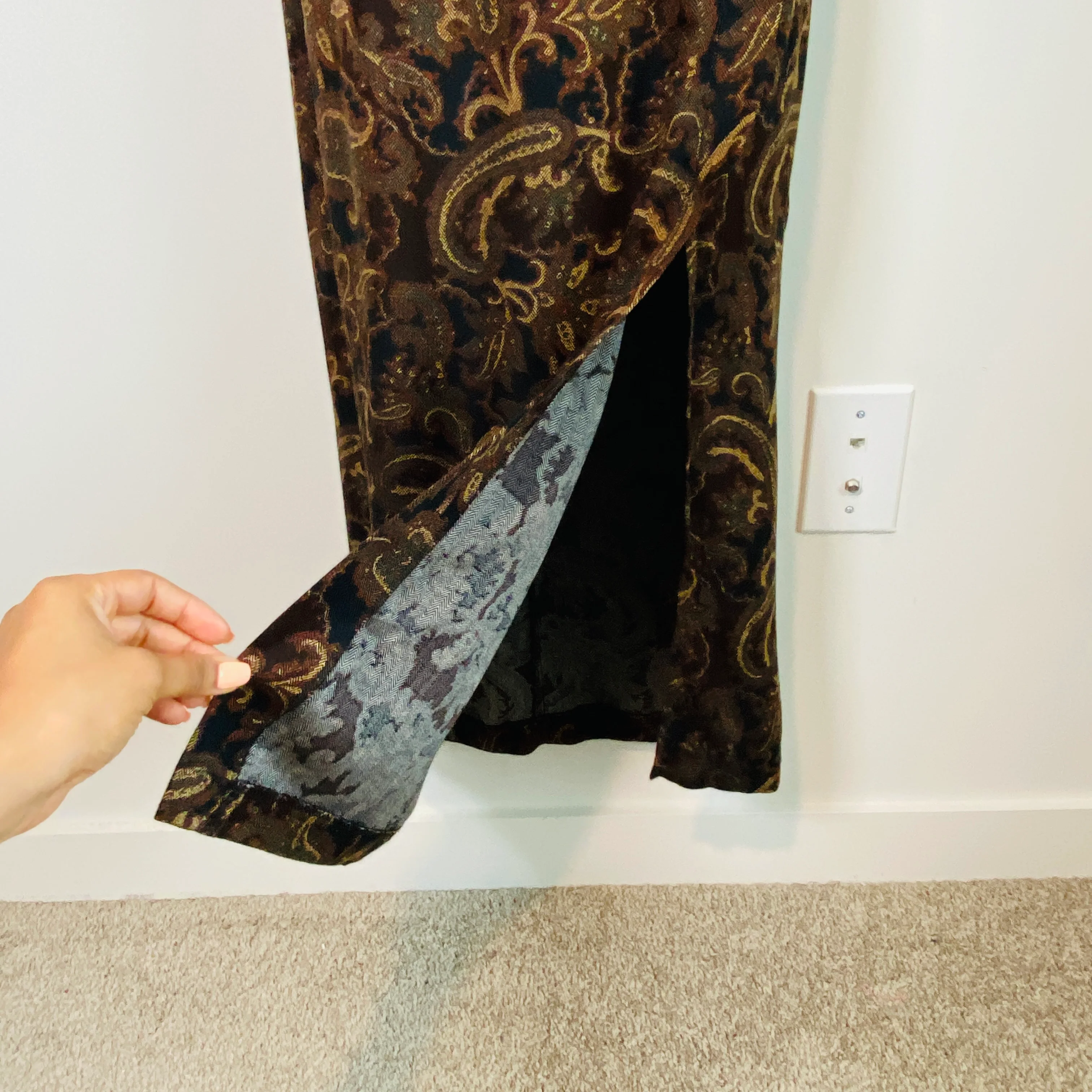 90s Maxi Length Wrap Style Skirt With Side Split By Kathie Lee - Image 10