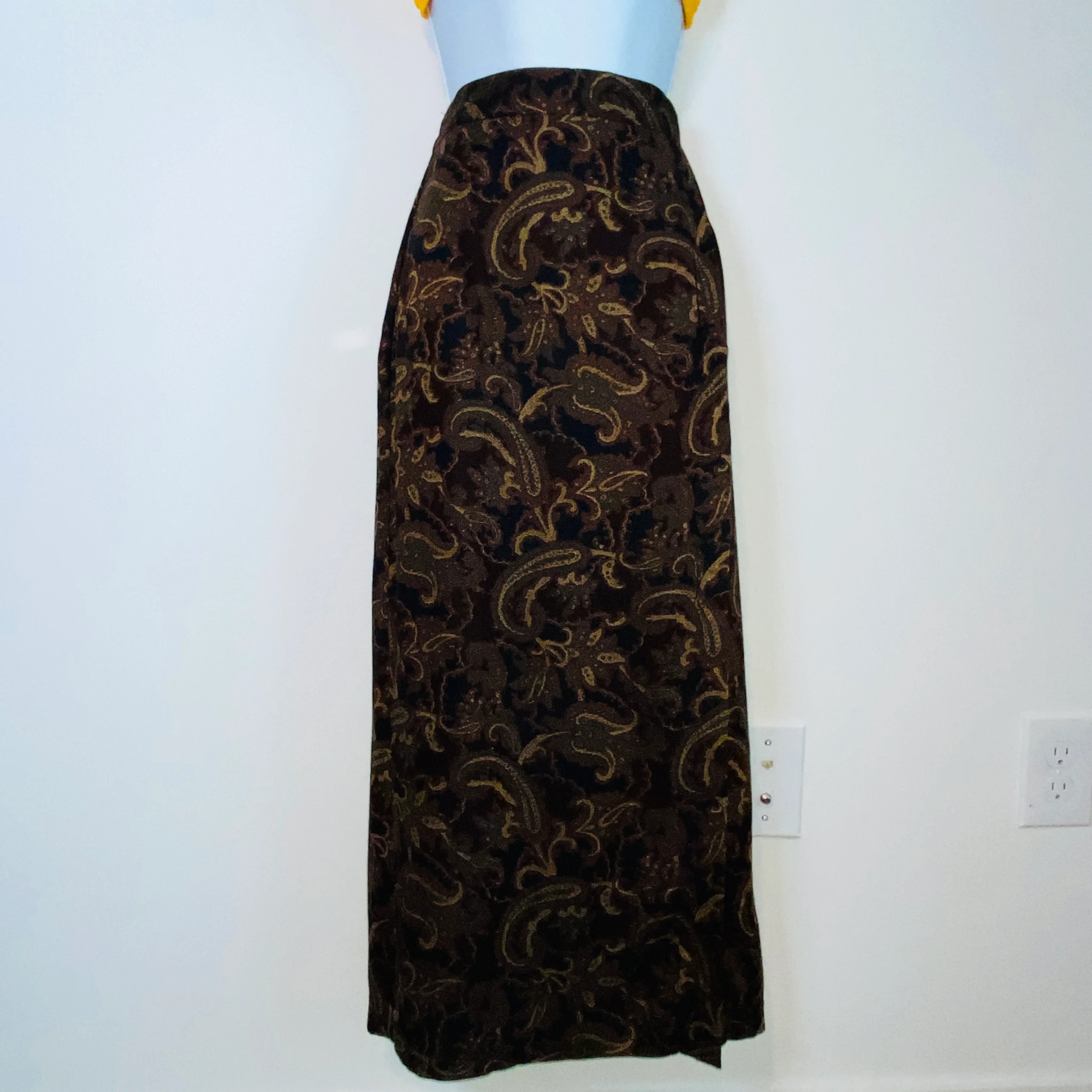 90s Maxi Length Wrap Style Skirt With Side Split By Kathie Lee - Image 11
