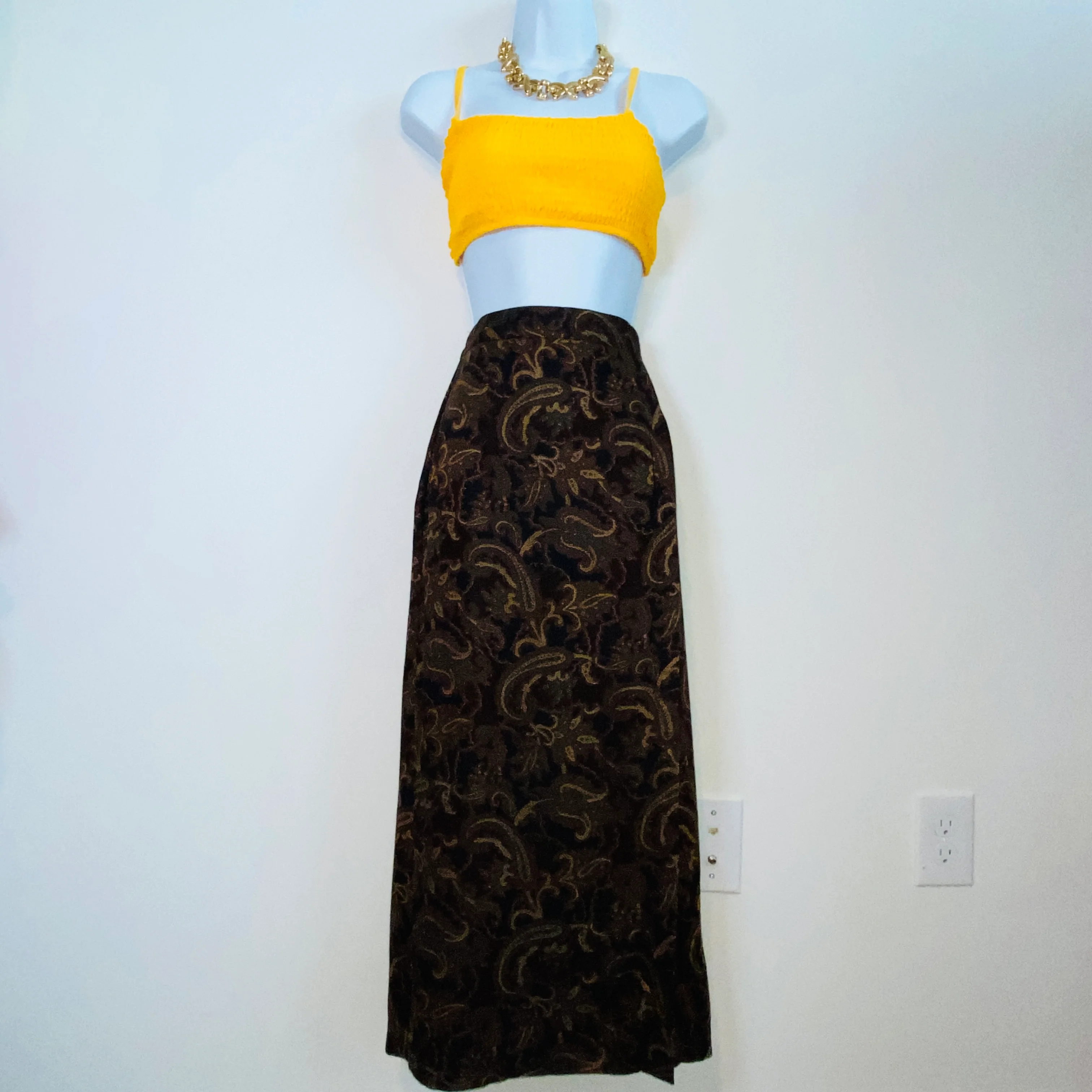 90s Maxi Length Wrap Style Skirt With Side Split By Kathie Lee - Image 3